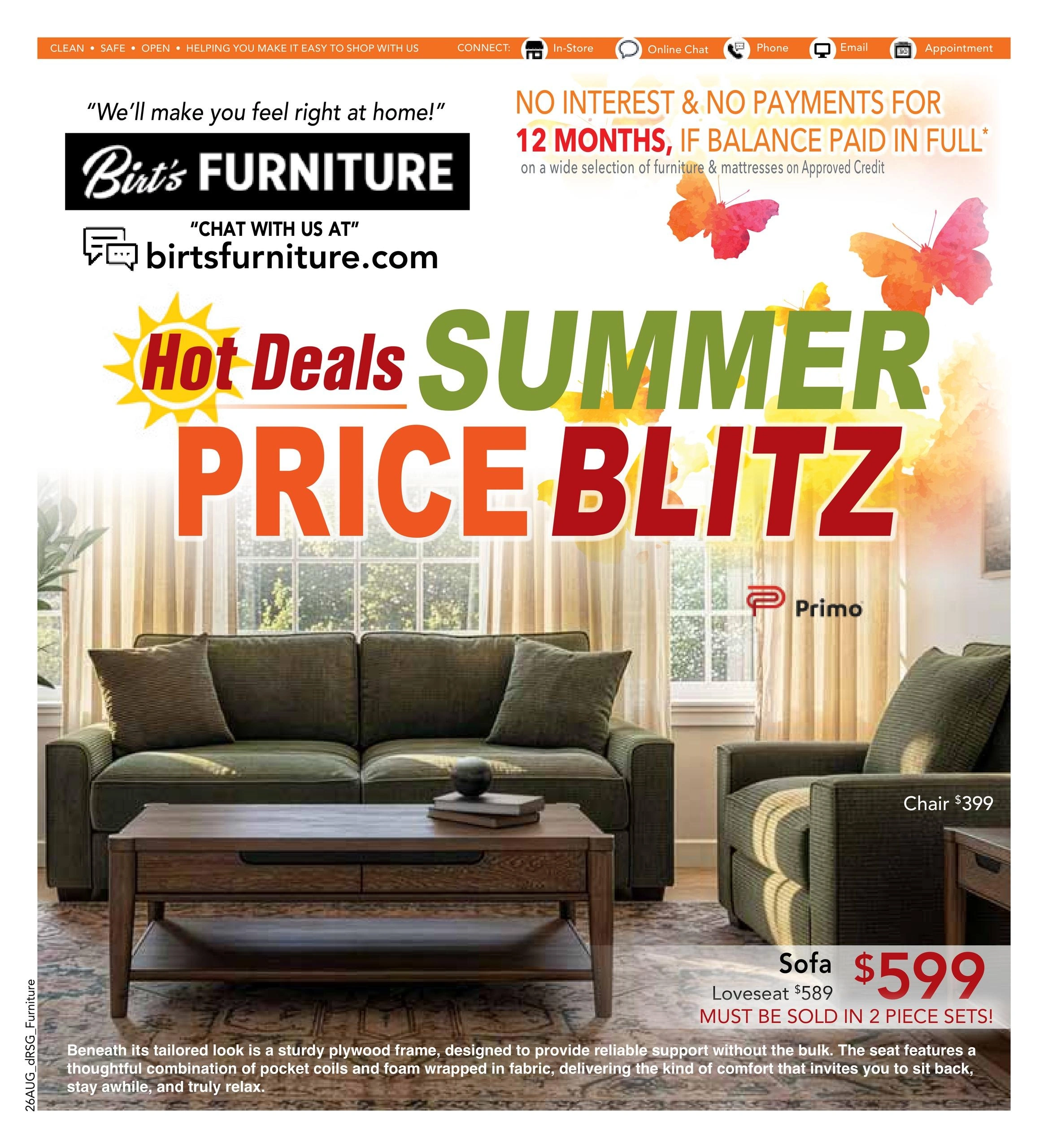 Birt's Furniture & Appliance flyer page 1