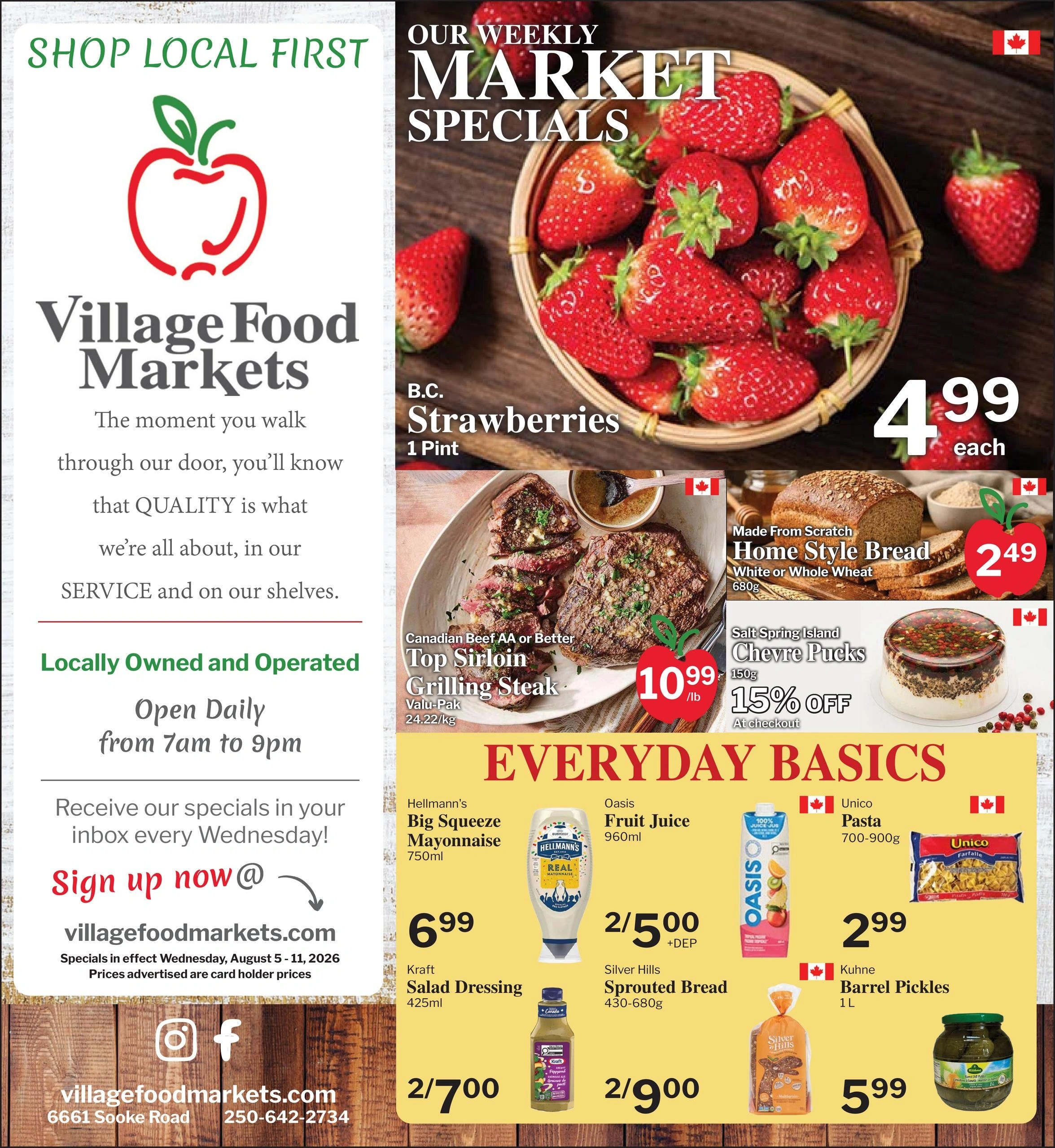 Village Food Markets flyer page 1