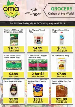 Oma Fresh Foods Indexed Weekly