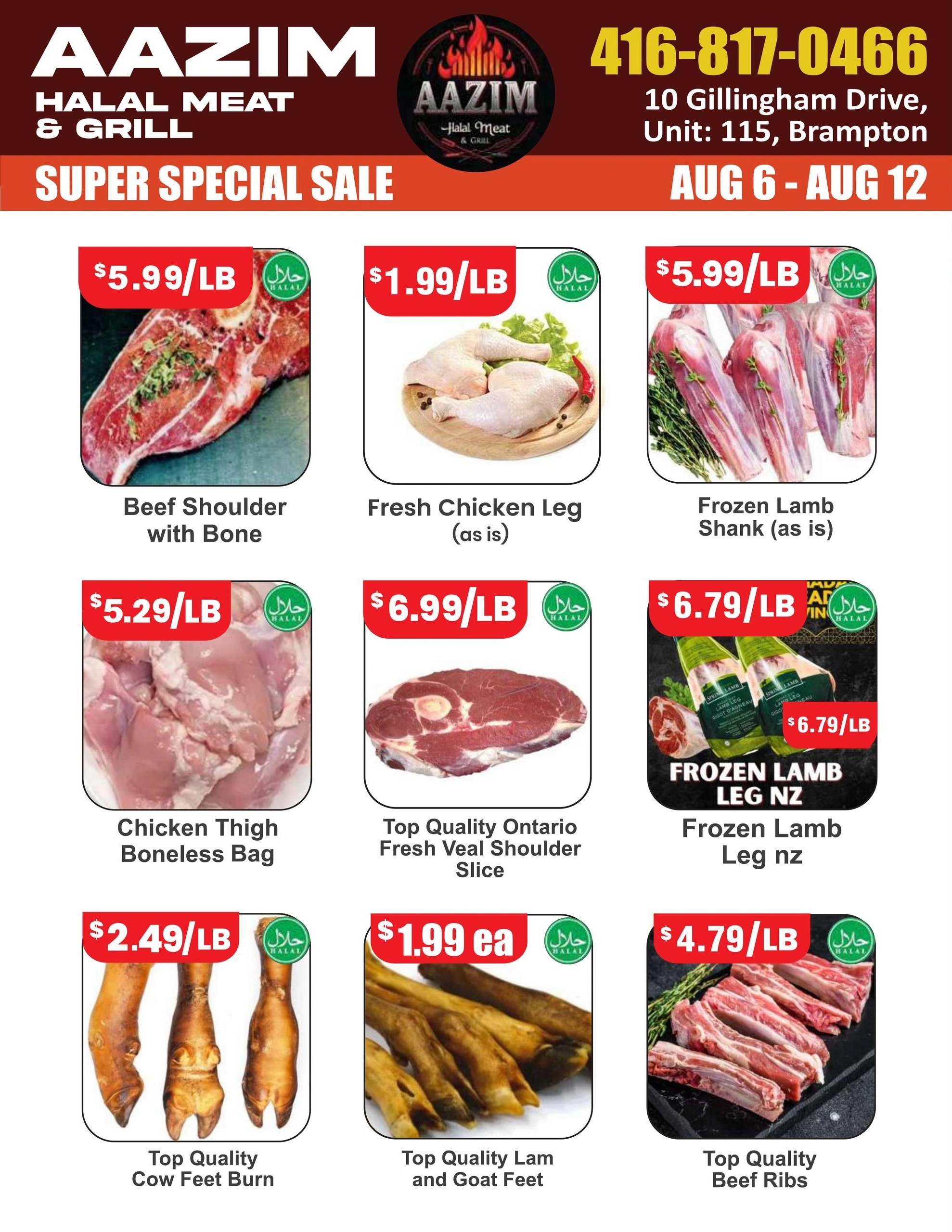 Aazim Meats flyer page 2