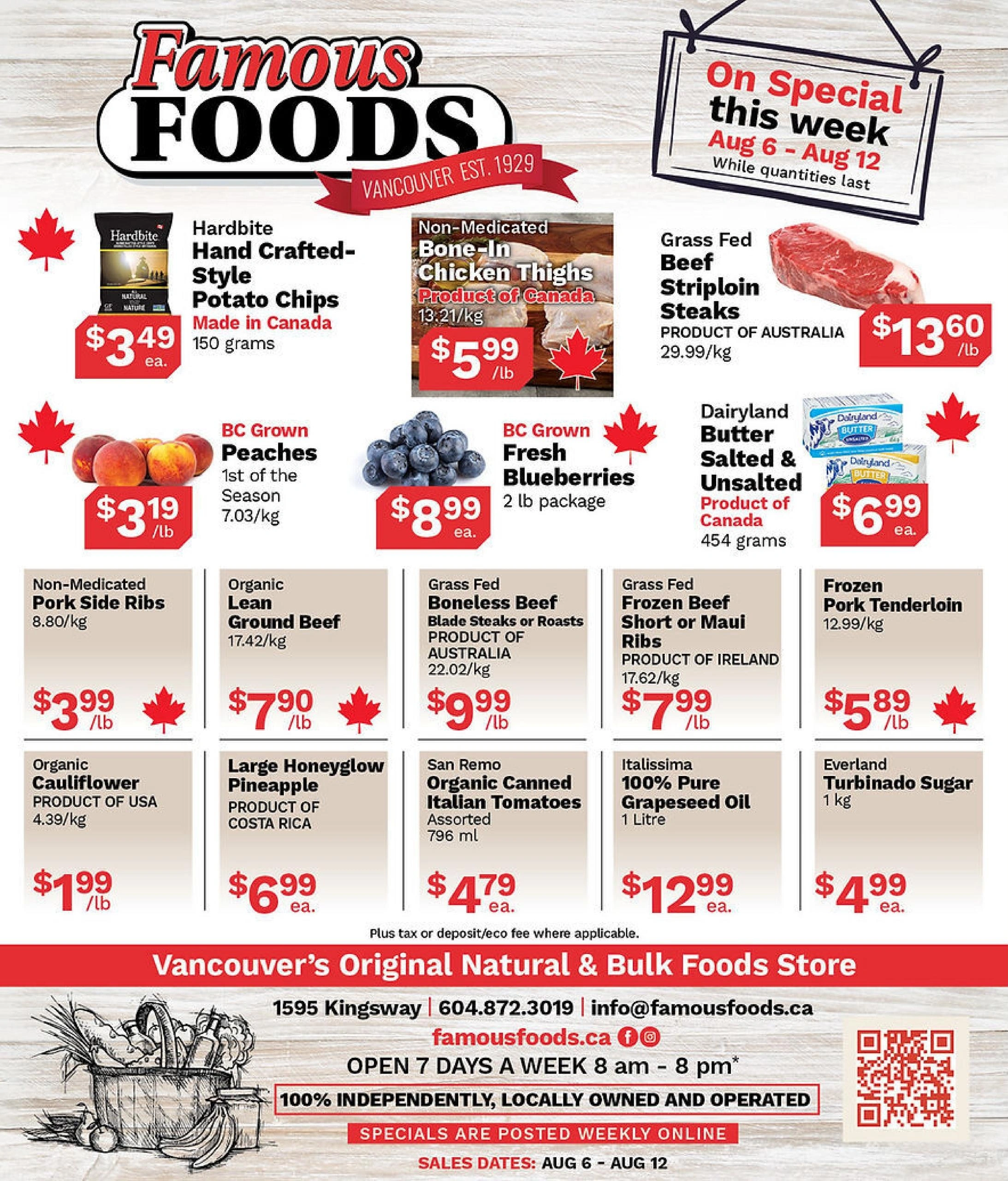 Famous Foods flyer page 1
