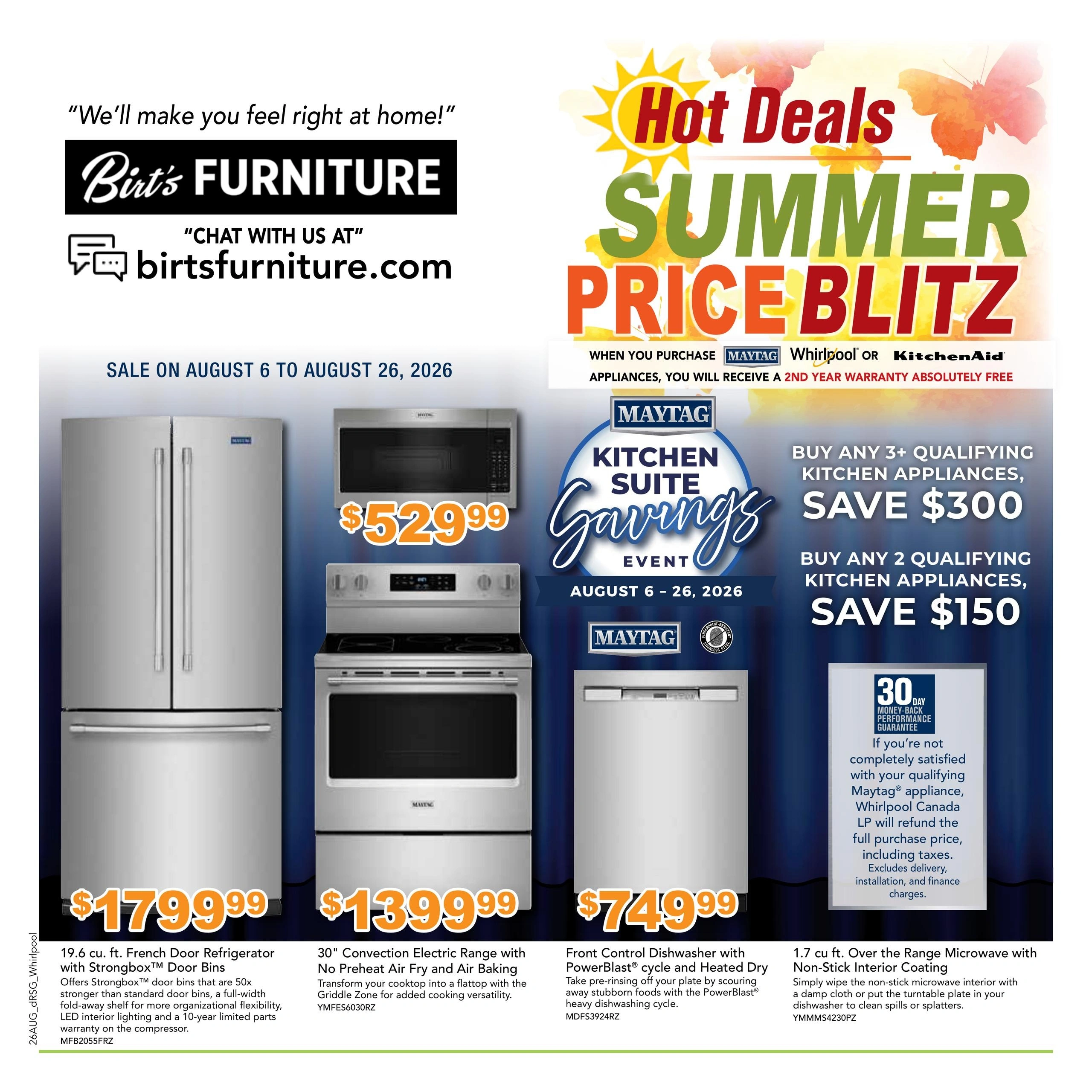 Birt's Furniture & Appliance flyer page 1