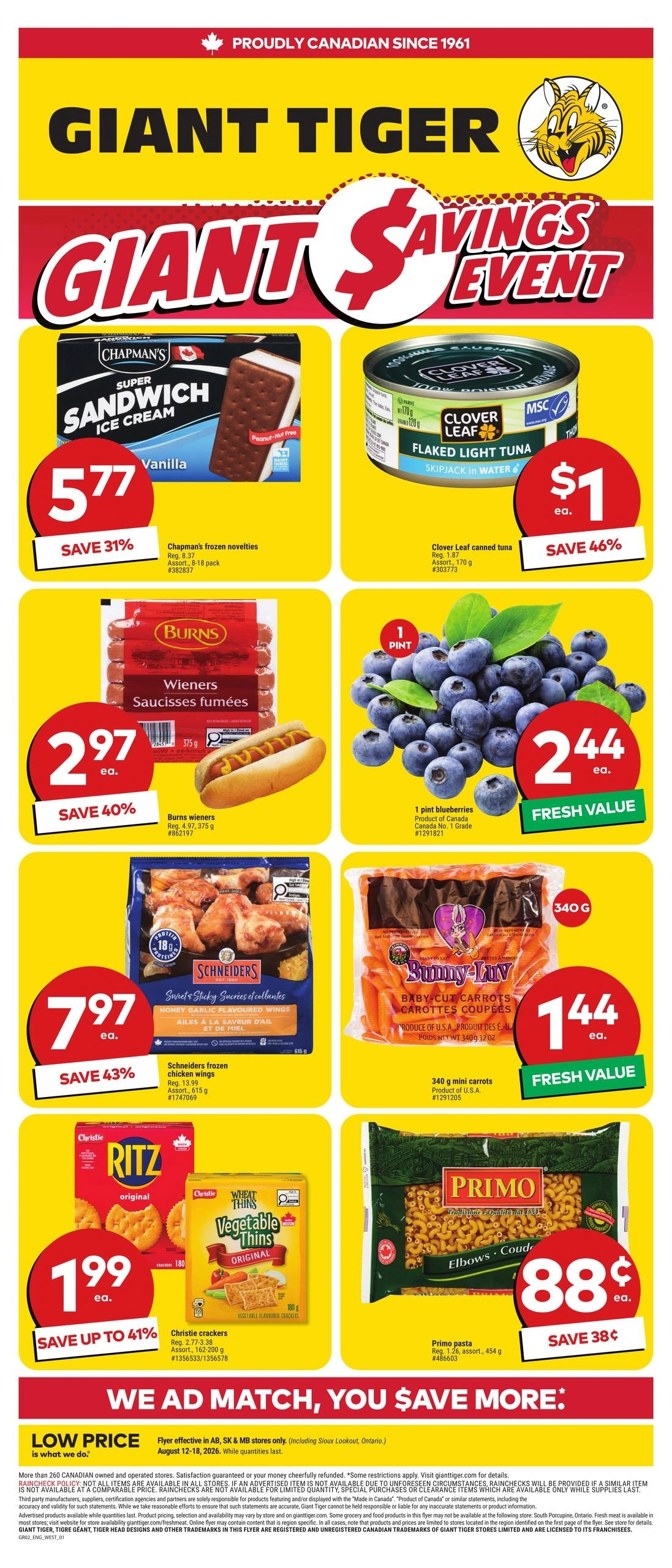 Giant Tiger flyer page 1