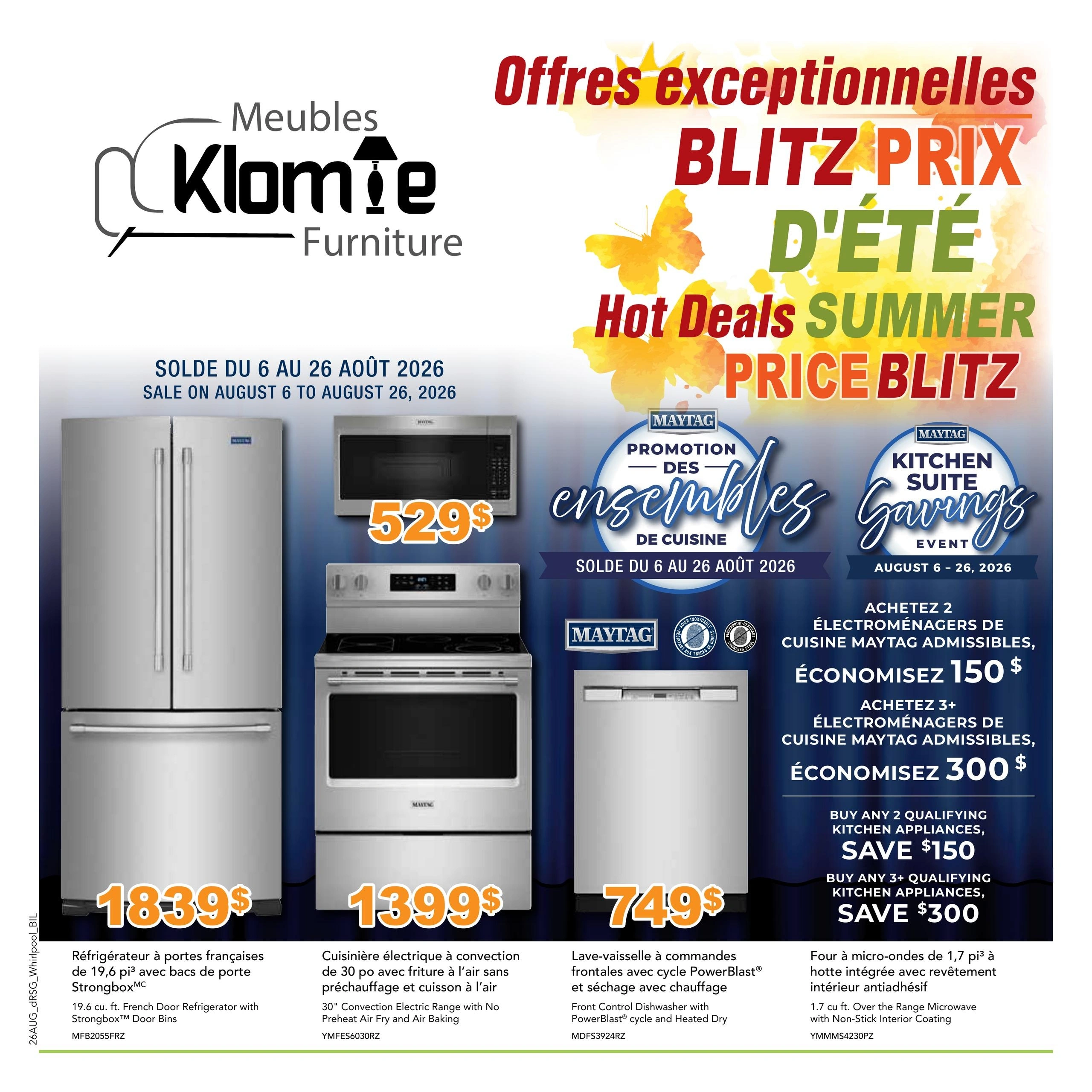 Meubles Klomie Furniture flyer page 1