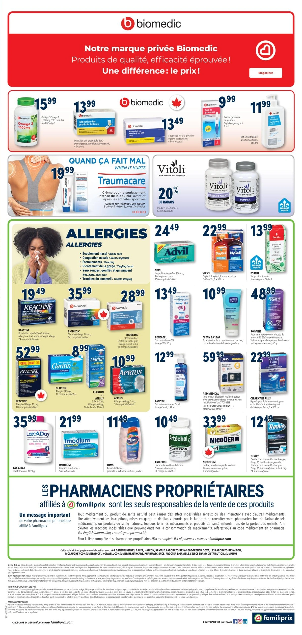 Familiprix Clinique flyer page 3