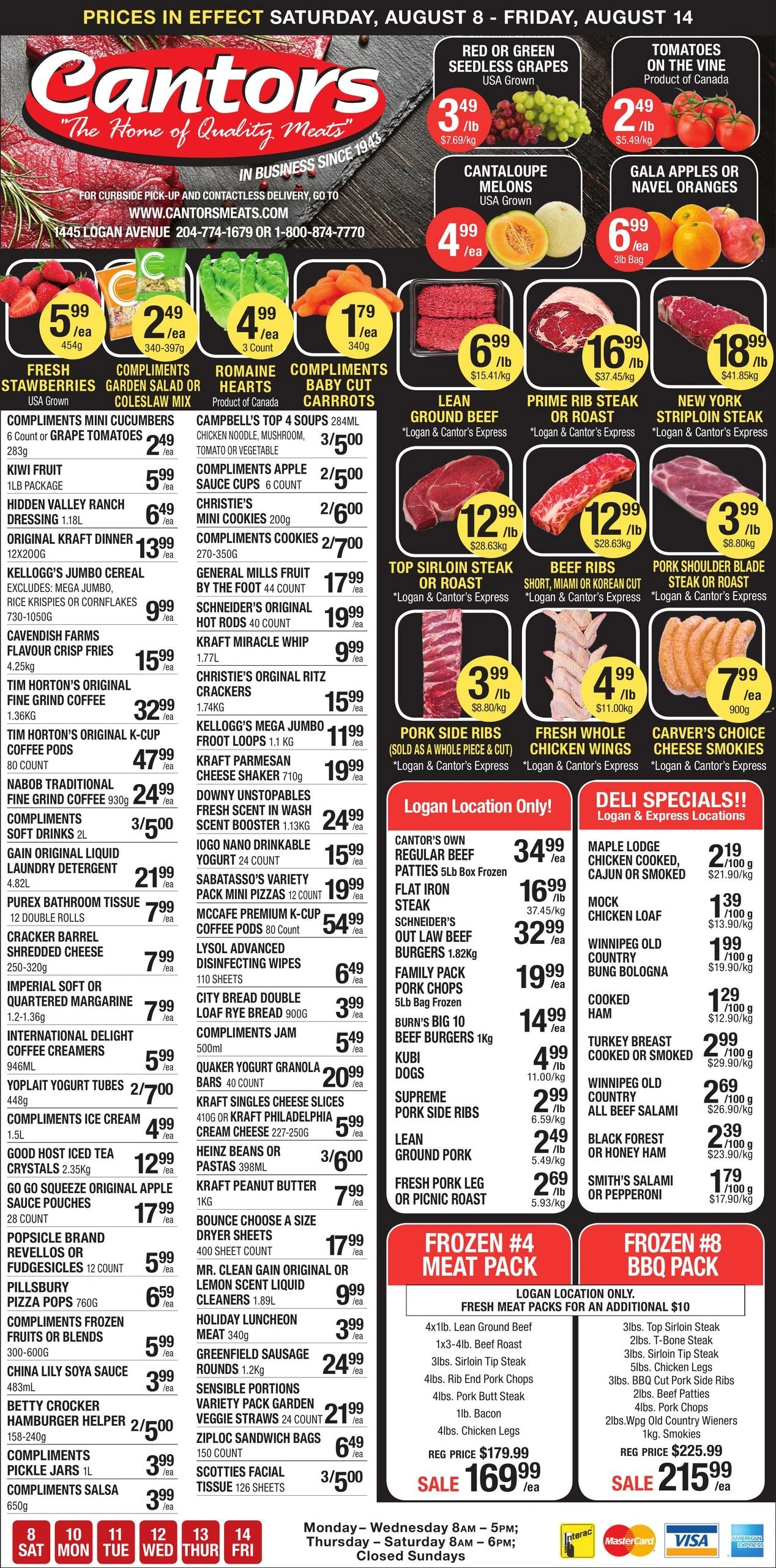 Cantor's Meats flyer page 1