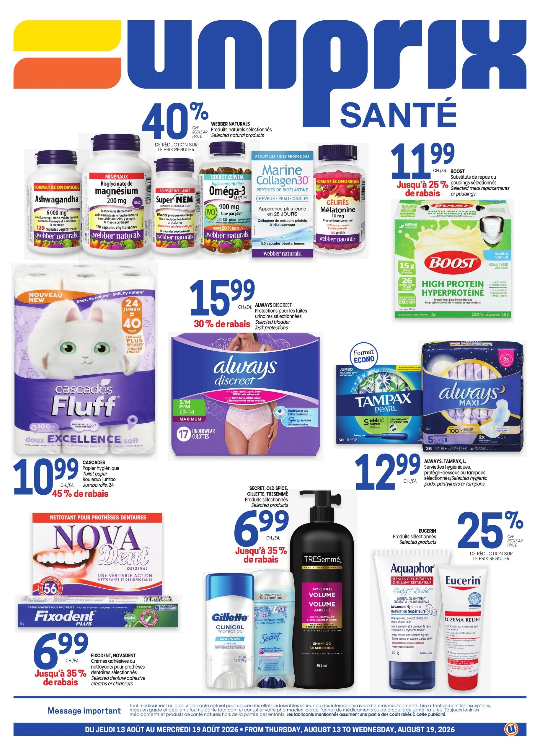 Uniprix Sante flyer page 1