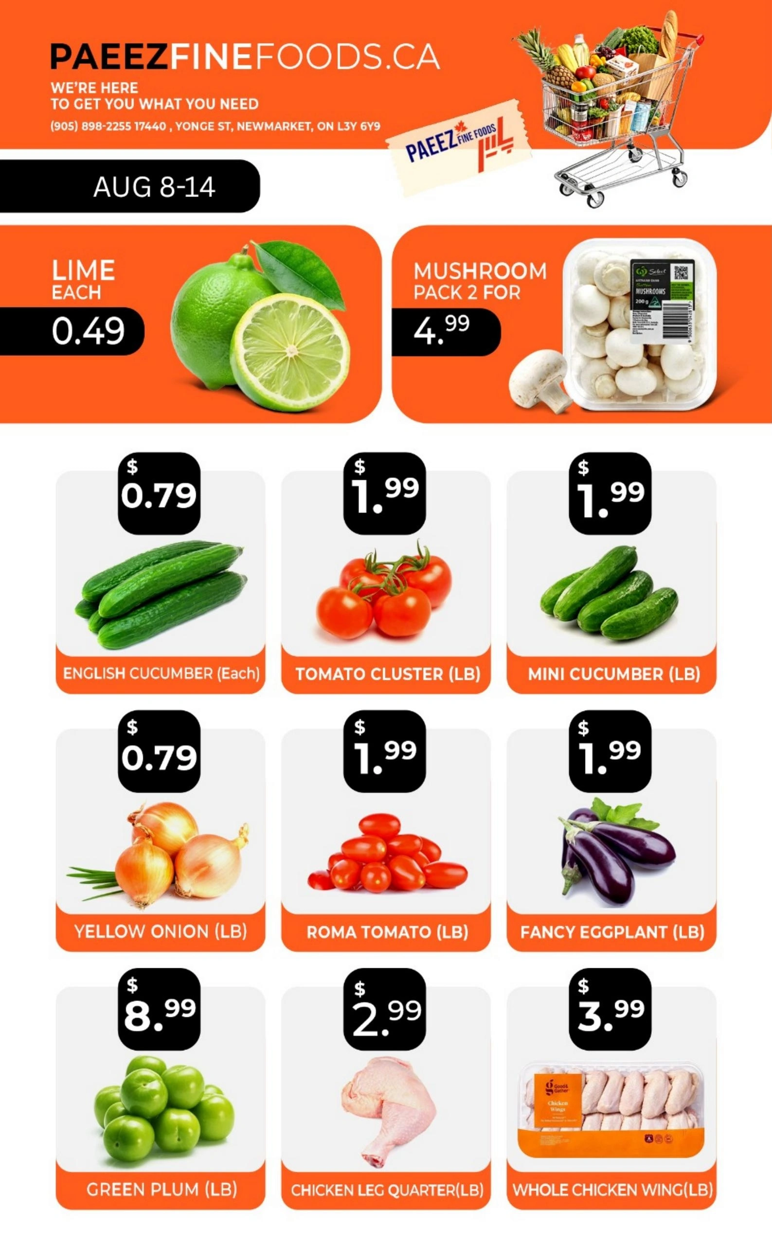 Paeez Fine Foods flyer page 1