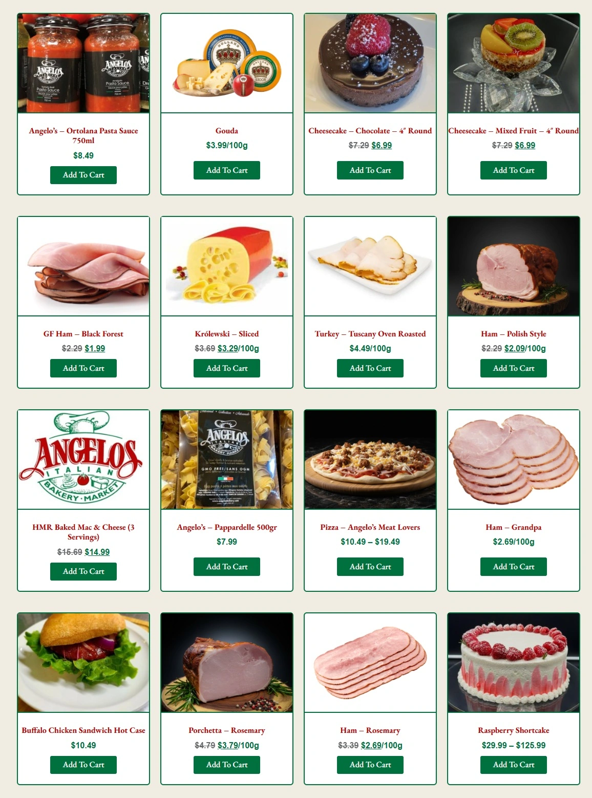 Angelo's Italian Bakery flyer page 1