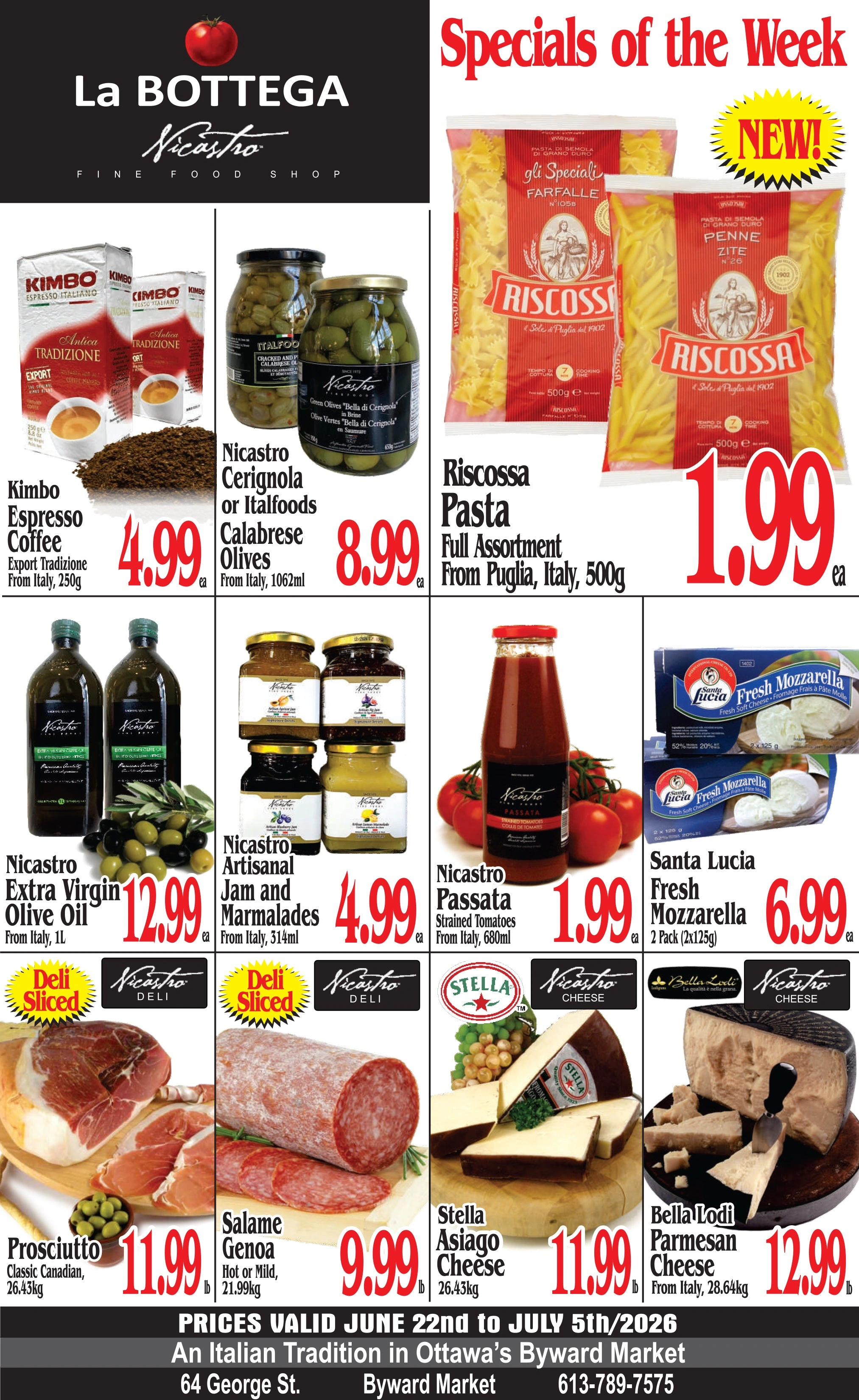 La Bottega Nicastro flyer page 1