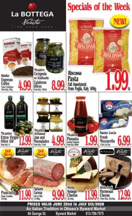 La Bottega Nicastro La Bottega Nicastro Fine Foods Flyer June 22 to July 5