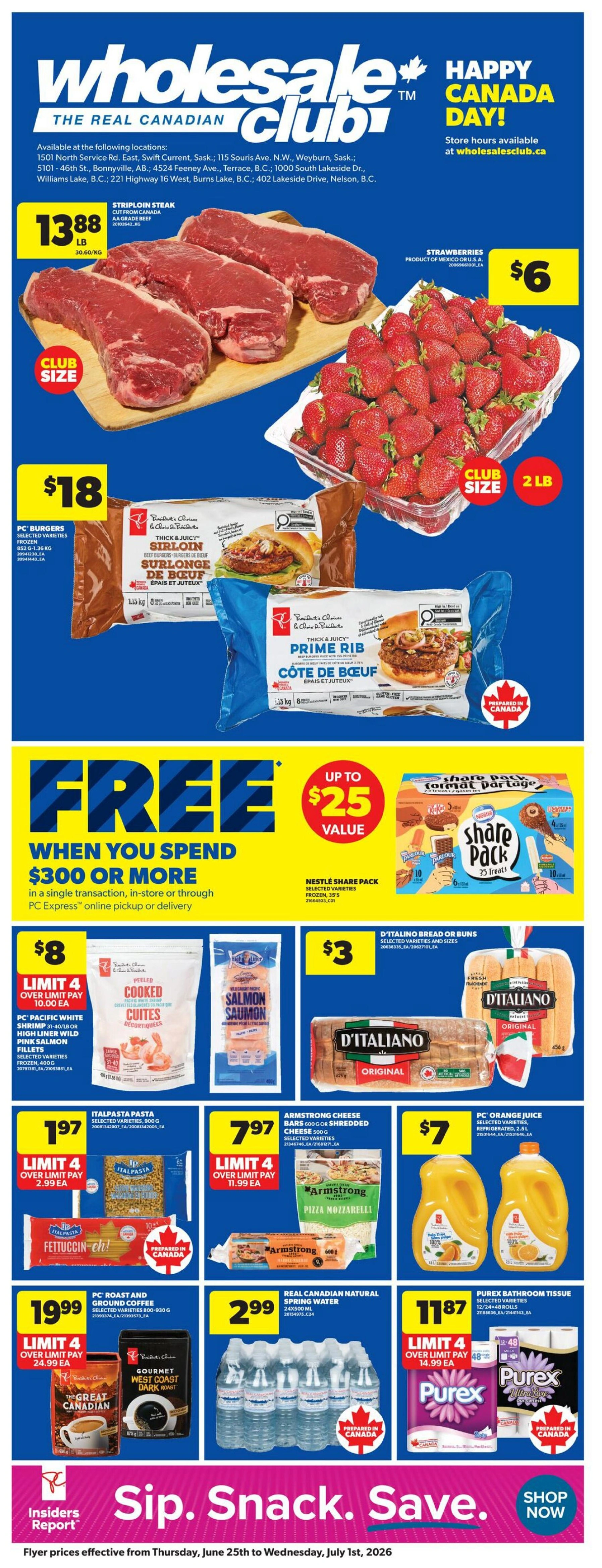 Real Canadian Wholesale Club flyer page 1
