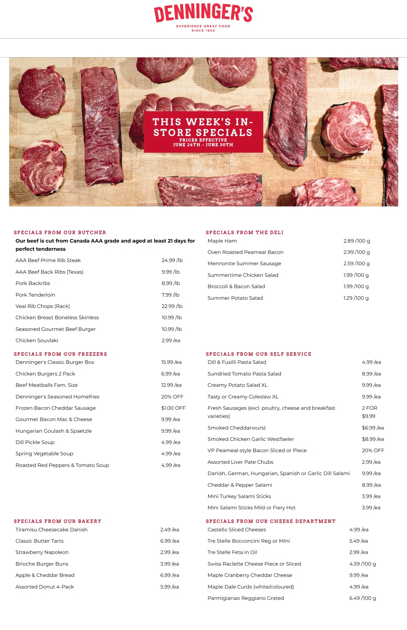 Denninger's flyer page 1