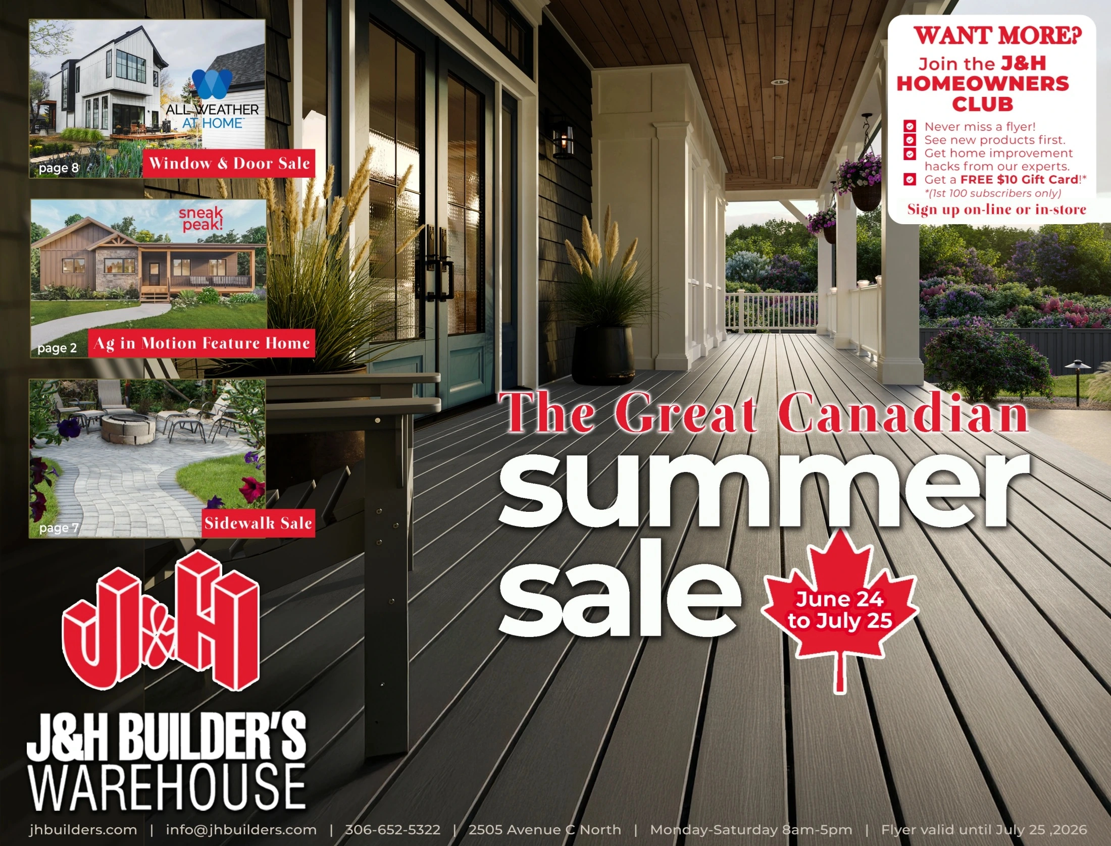 J&H Builder's Warehouse flyer page 1