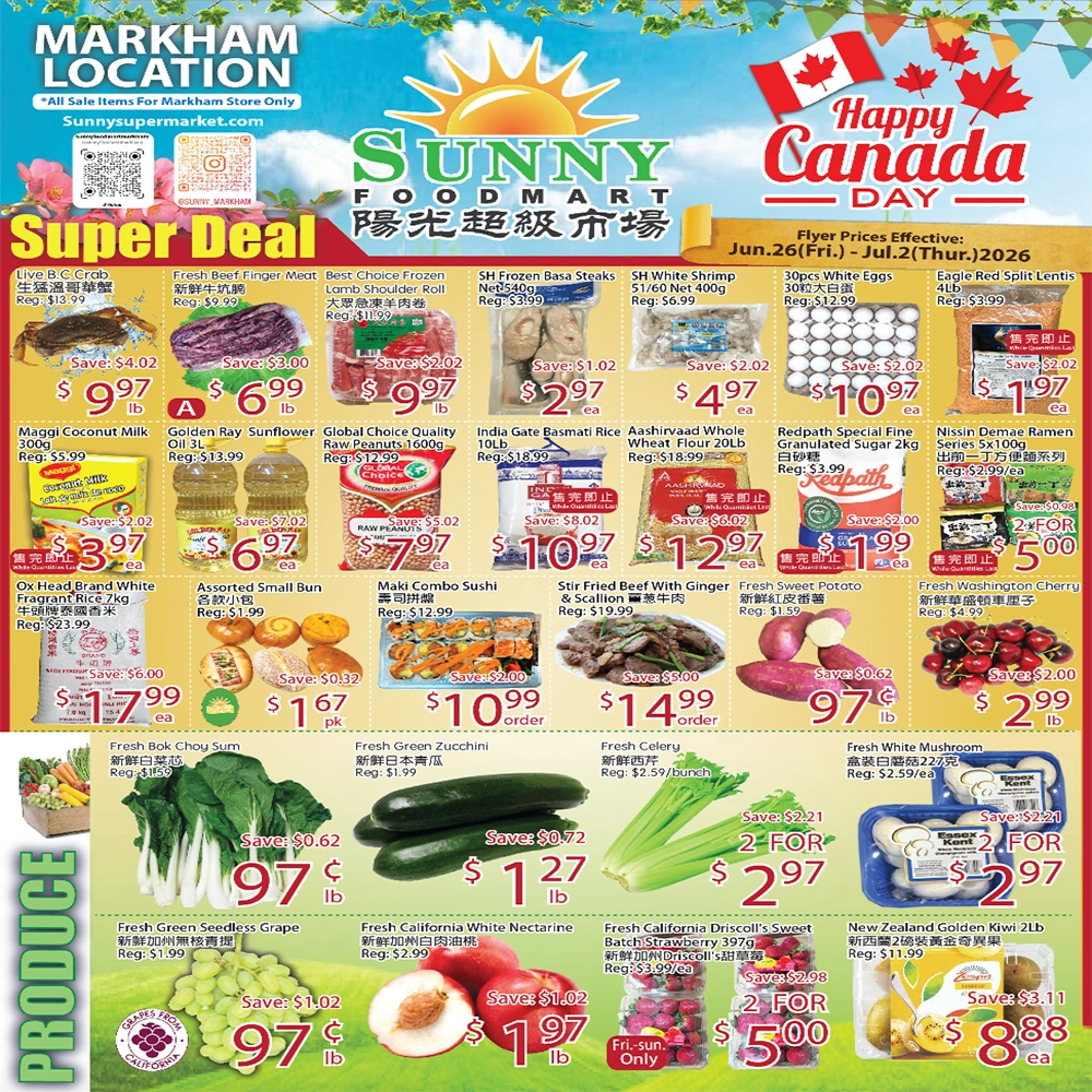Sunny Food Mart flyer page 1