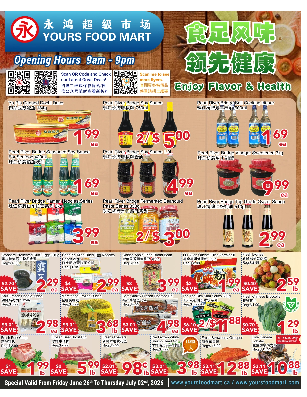 Yours Food Mart flyer page 1
