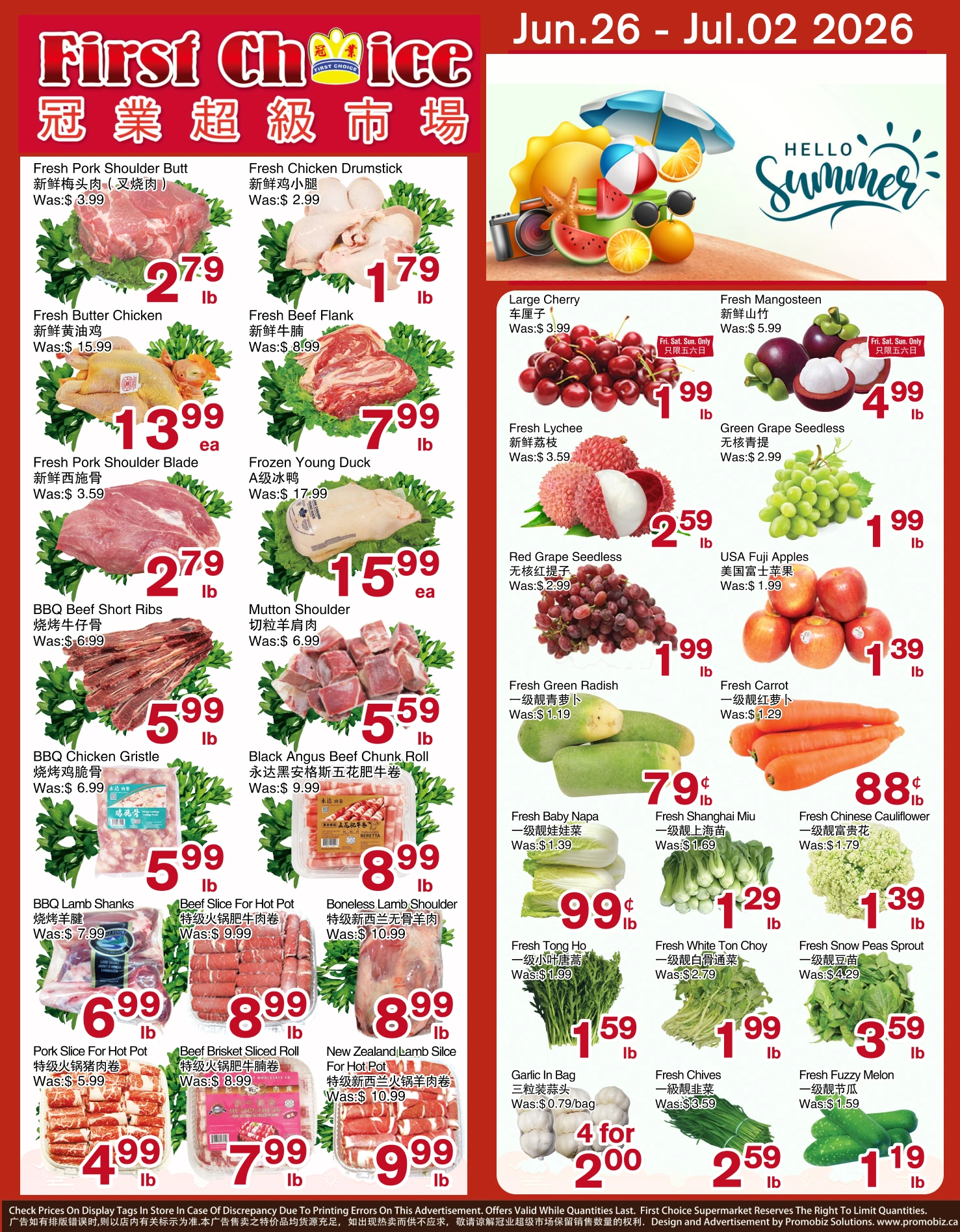 First Choice Supermarket flyer page 1