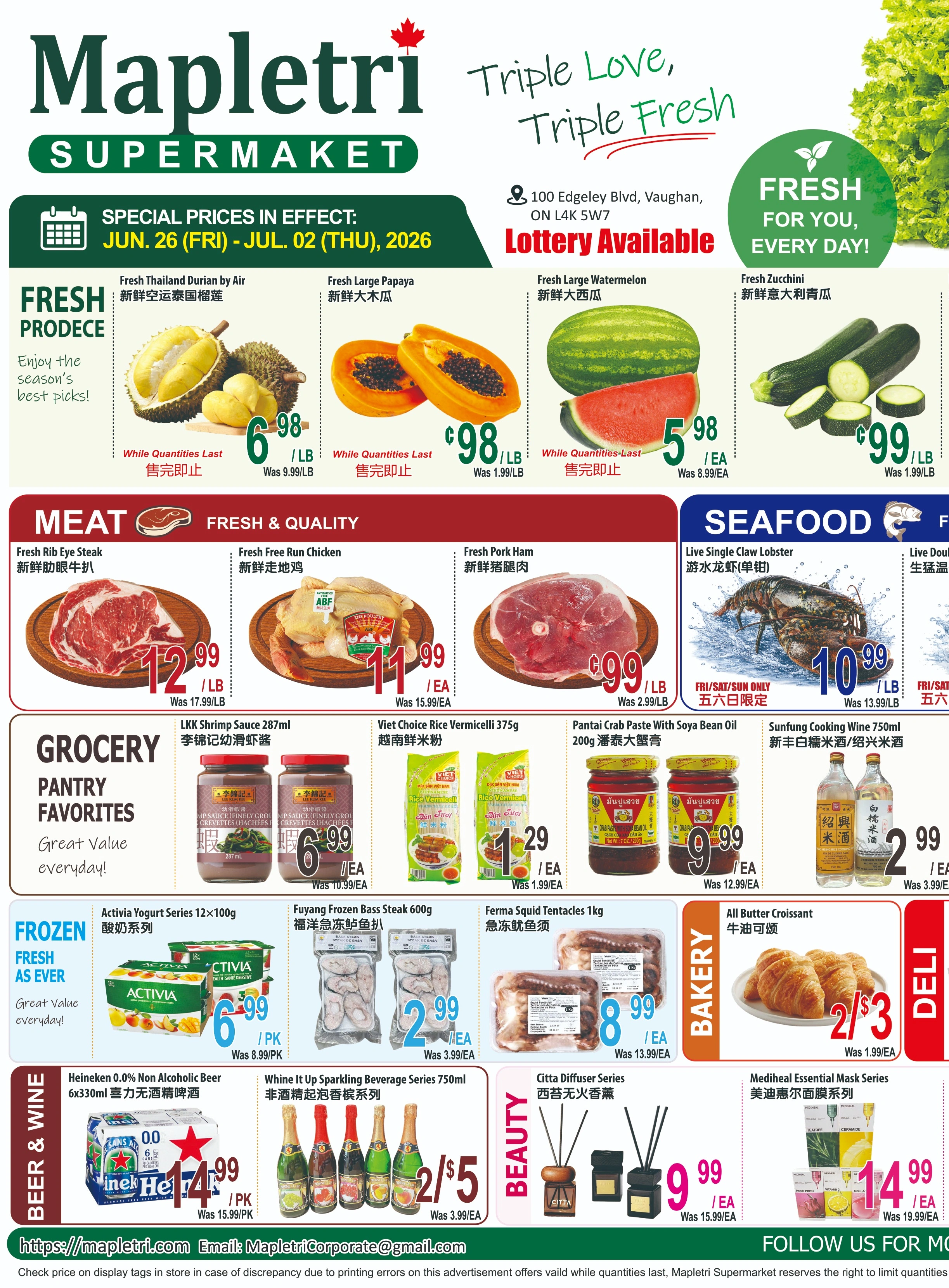 Mapletri Supermarket flyer page 1