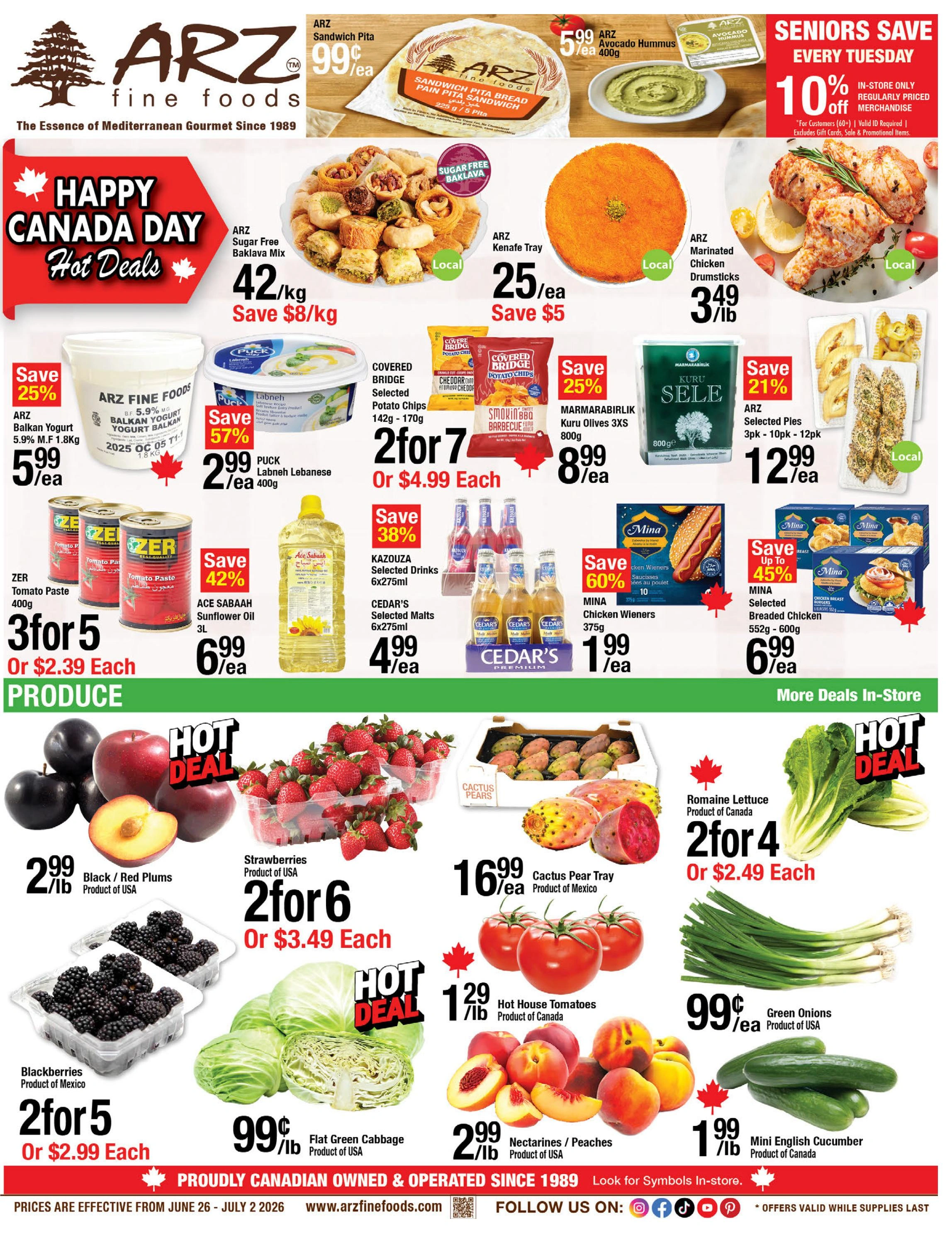 Arz Fine Foods flyer page 1