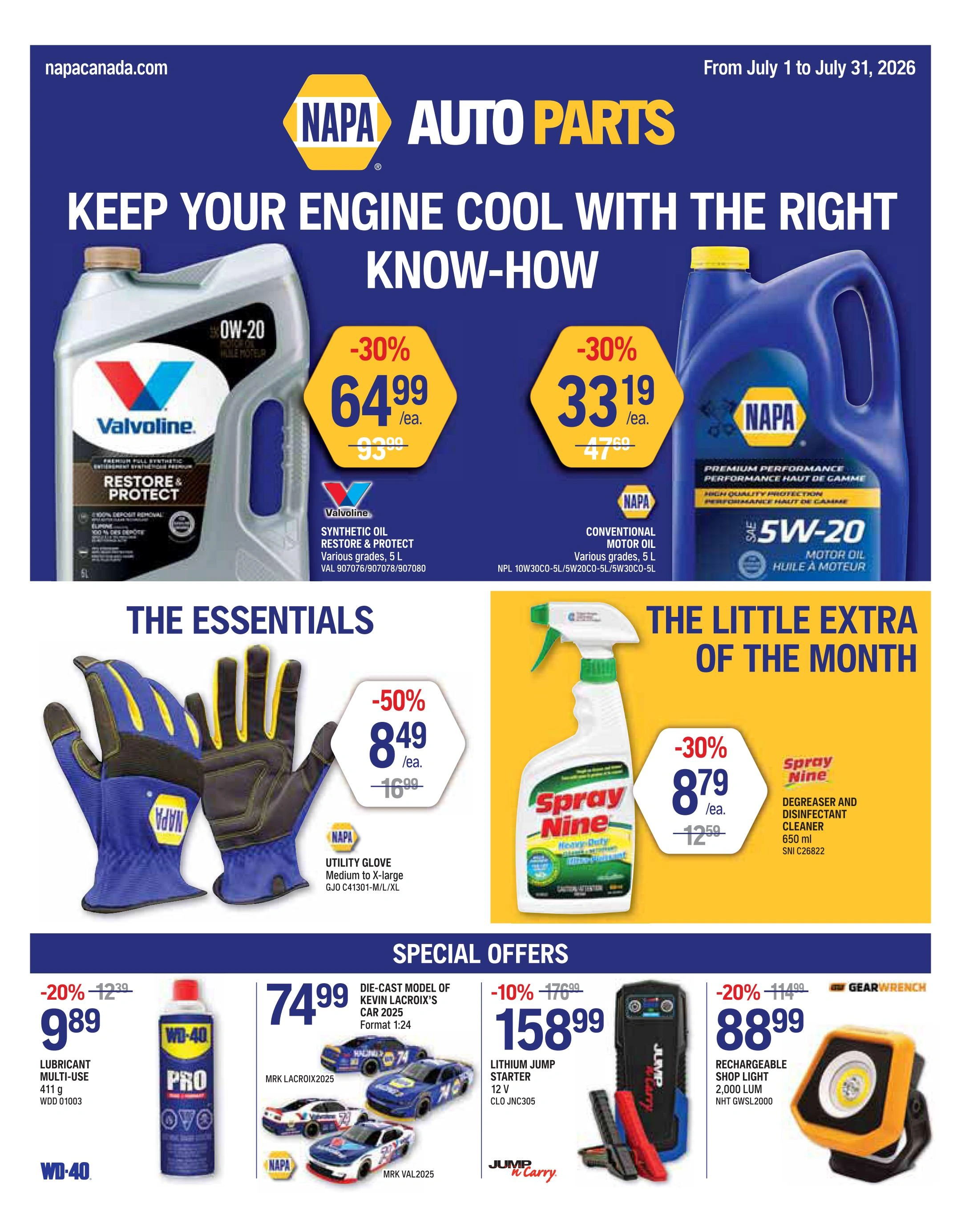 NAPA Auto Parts flyer page 1