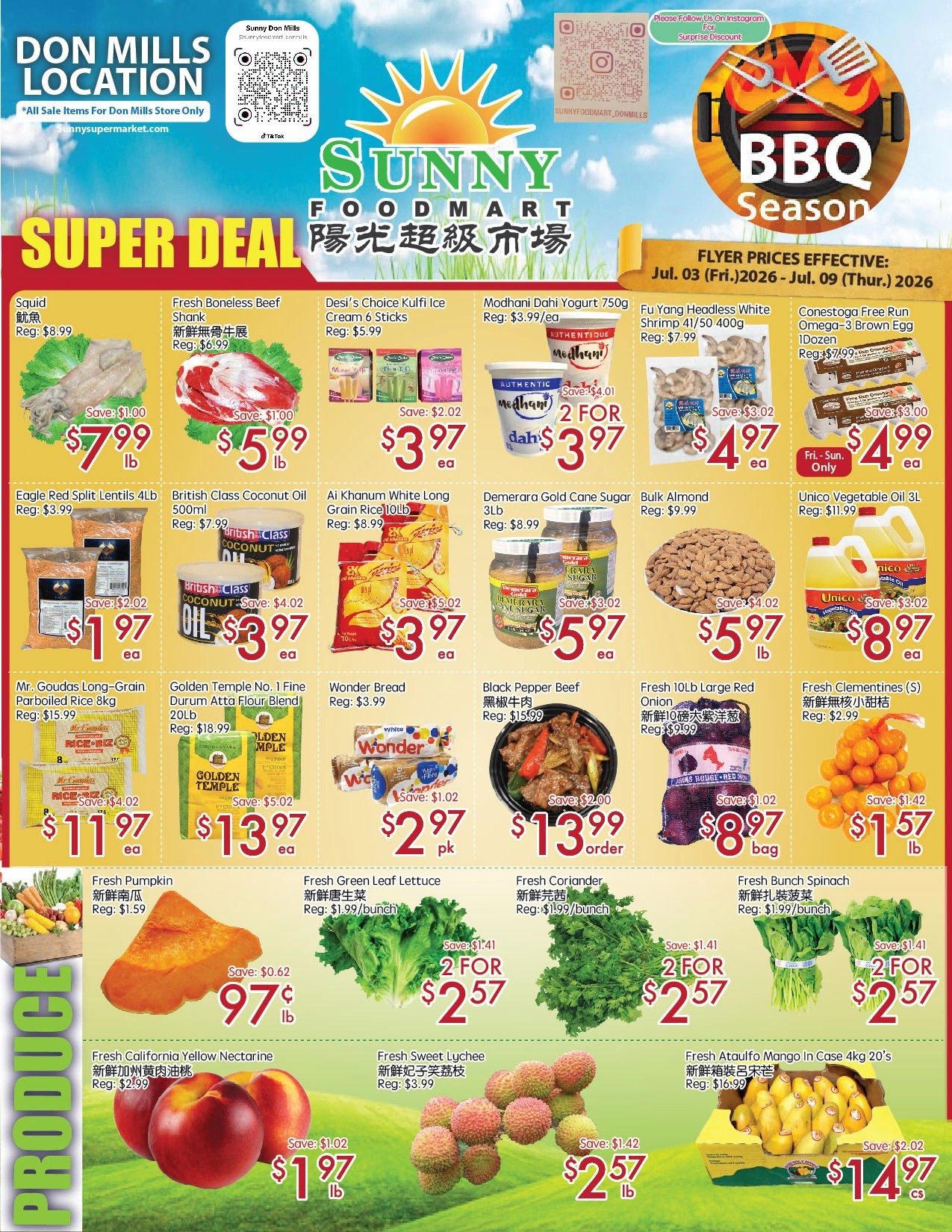 Sunny Food Mart flyer page 1