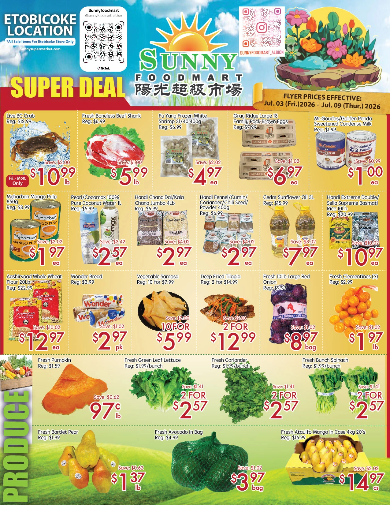 Sunny Food Mart flyer page 1