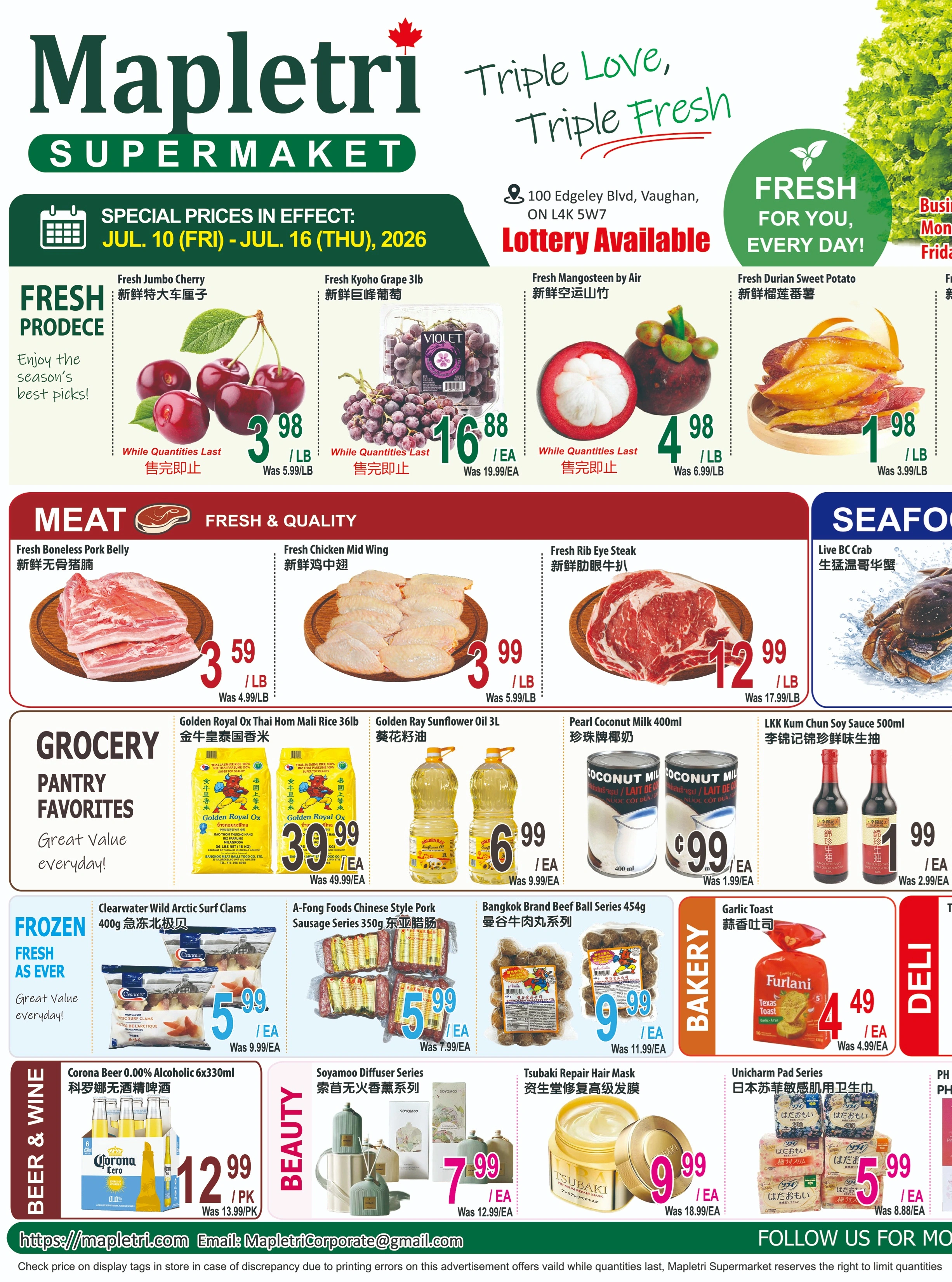 Mapletri Supermarket flyer page 1