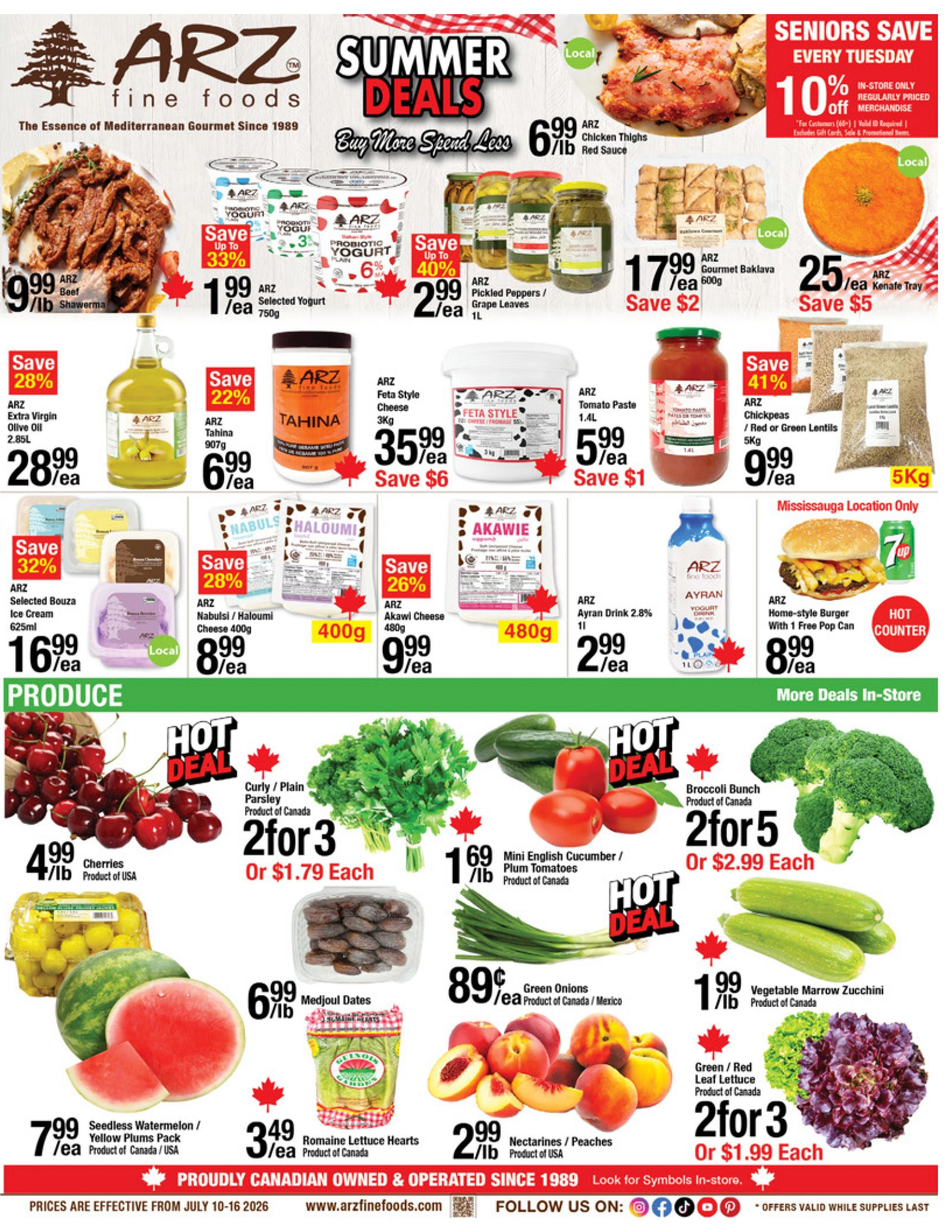 Arz Fine Foods flyer page 1
