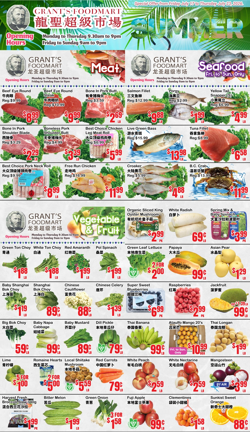 Grant's Foodmart flyer page 1