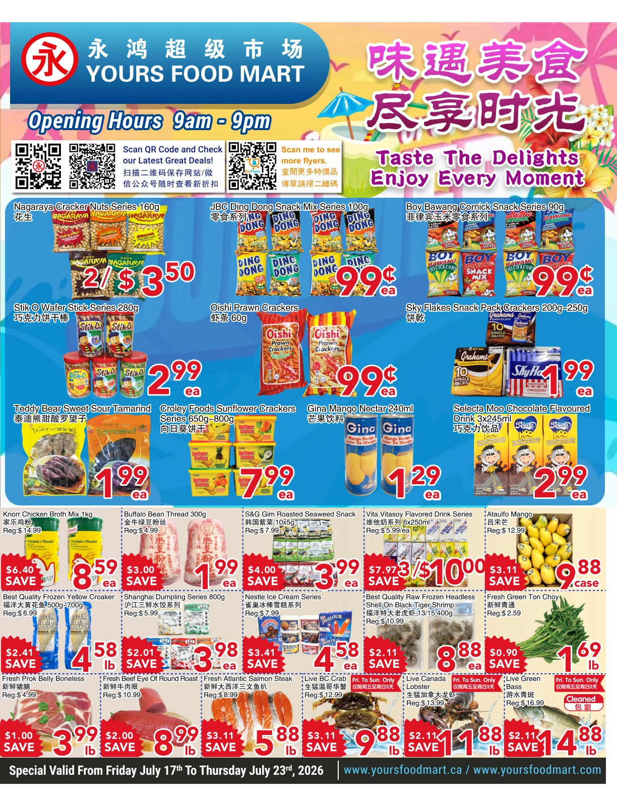 Yours Food Mart flyer page 1