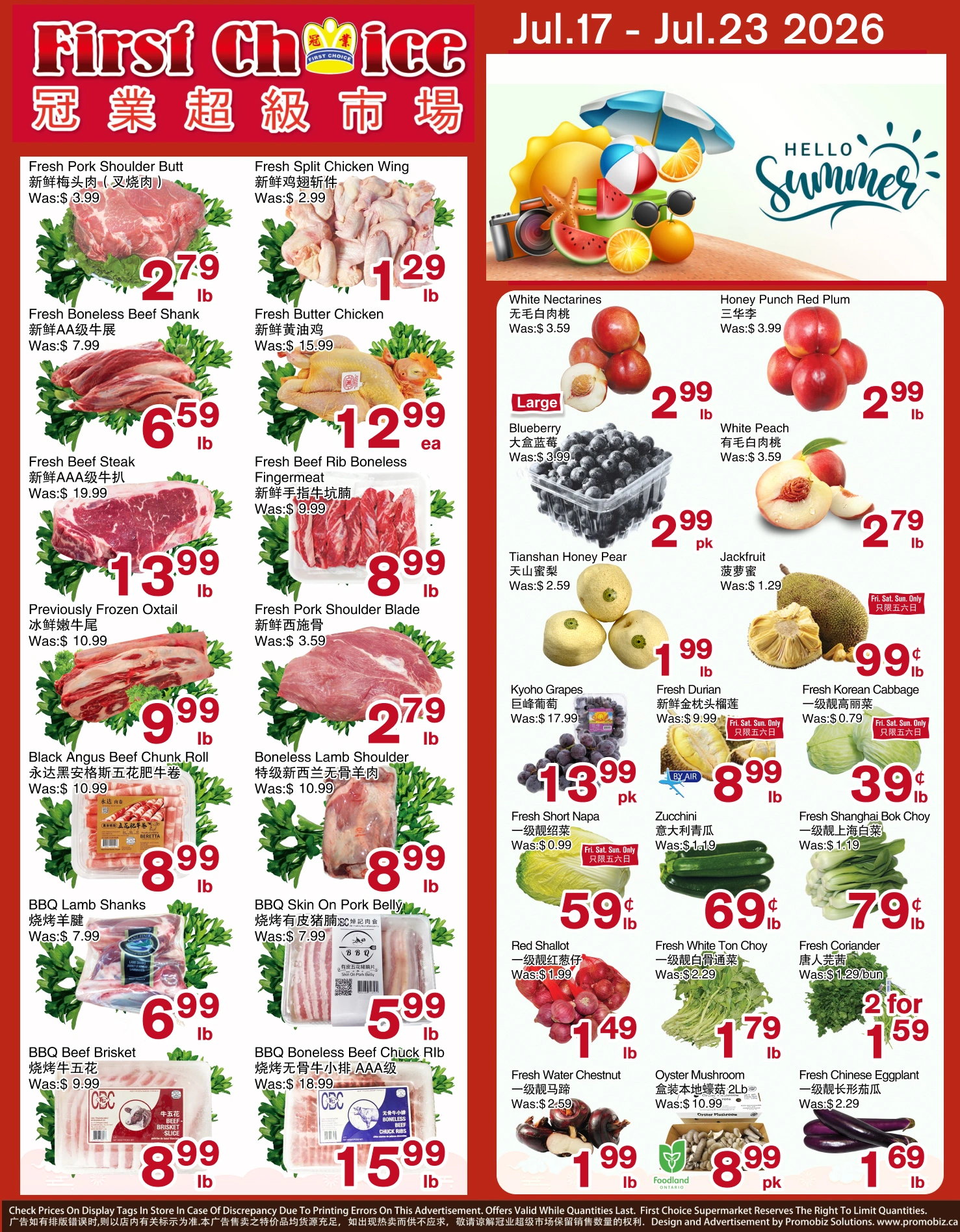First Choice Supermarket flyer page 1