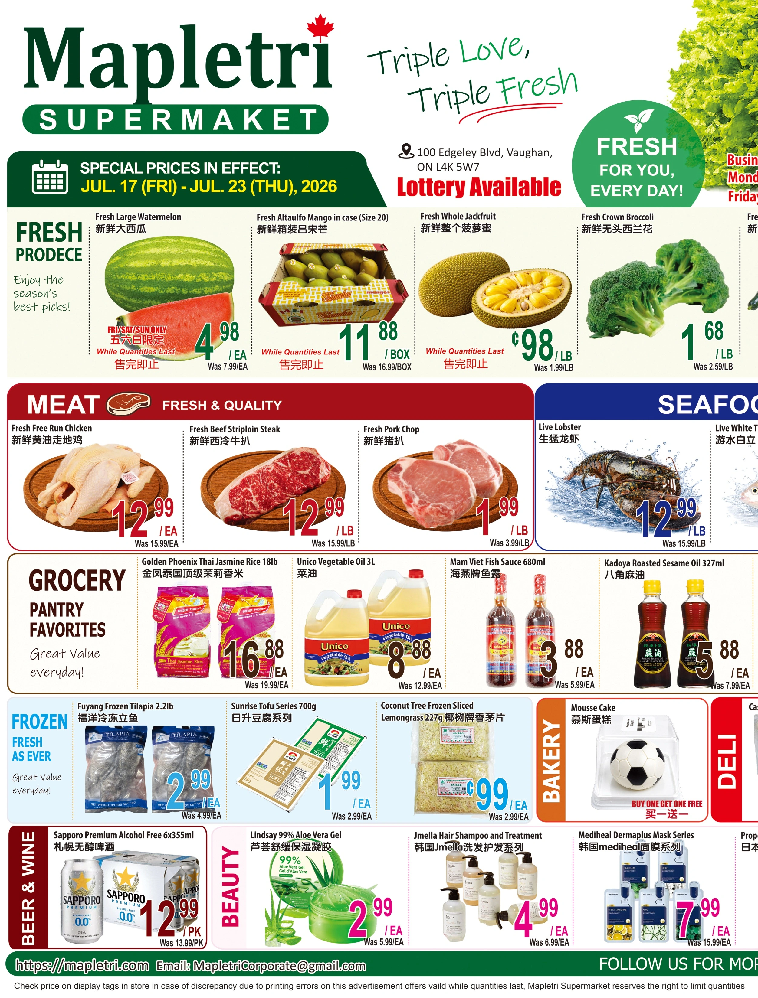 Mapletri Supermarket flyer page 1