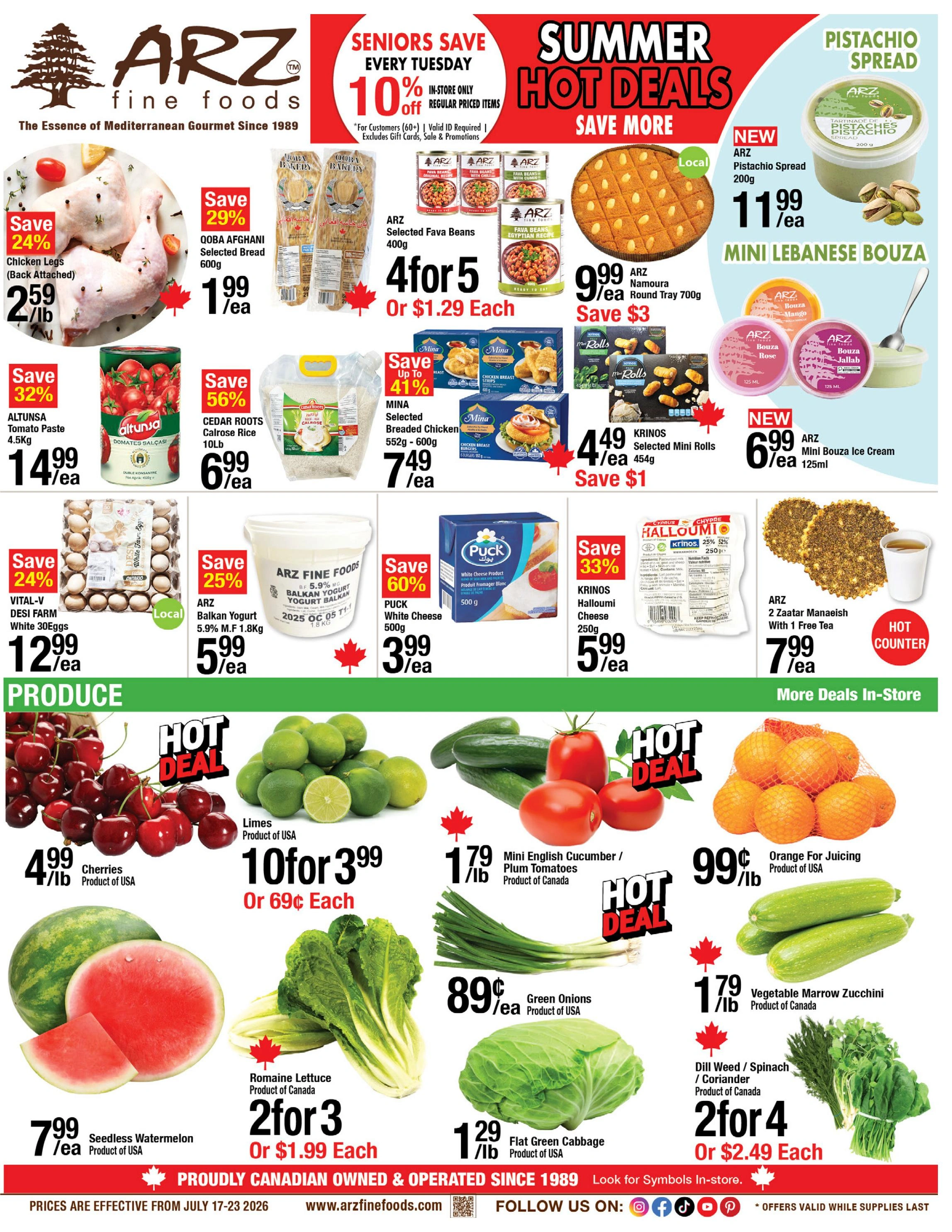 Arz Fine Foods flyer page 1