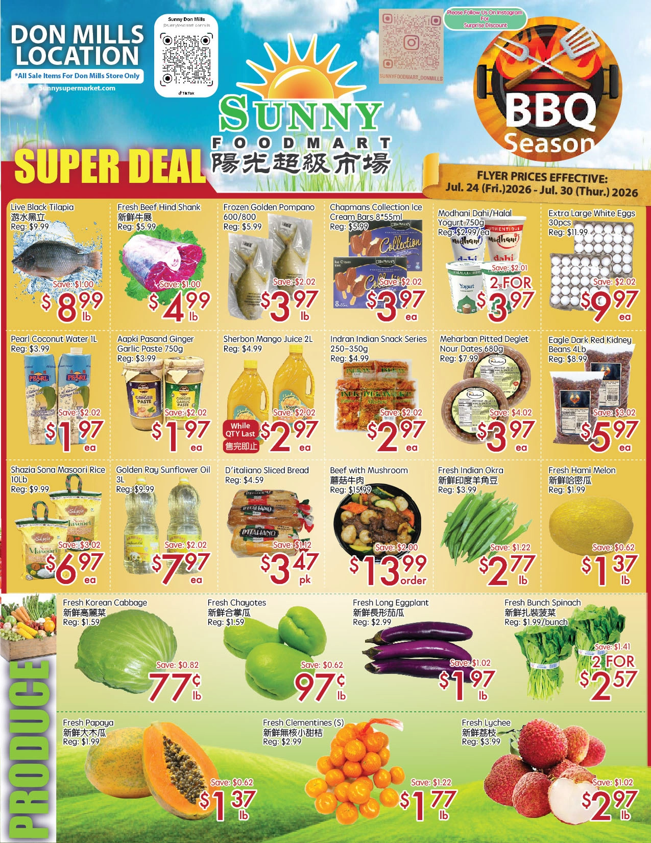 Sunny Food Mart flyer page 1