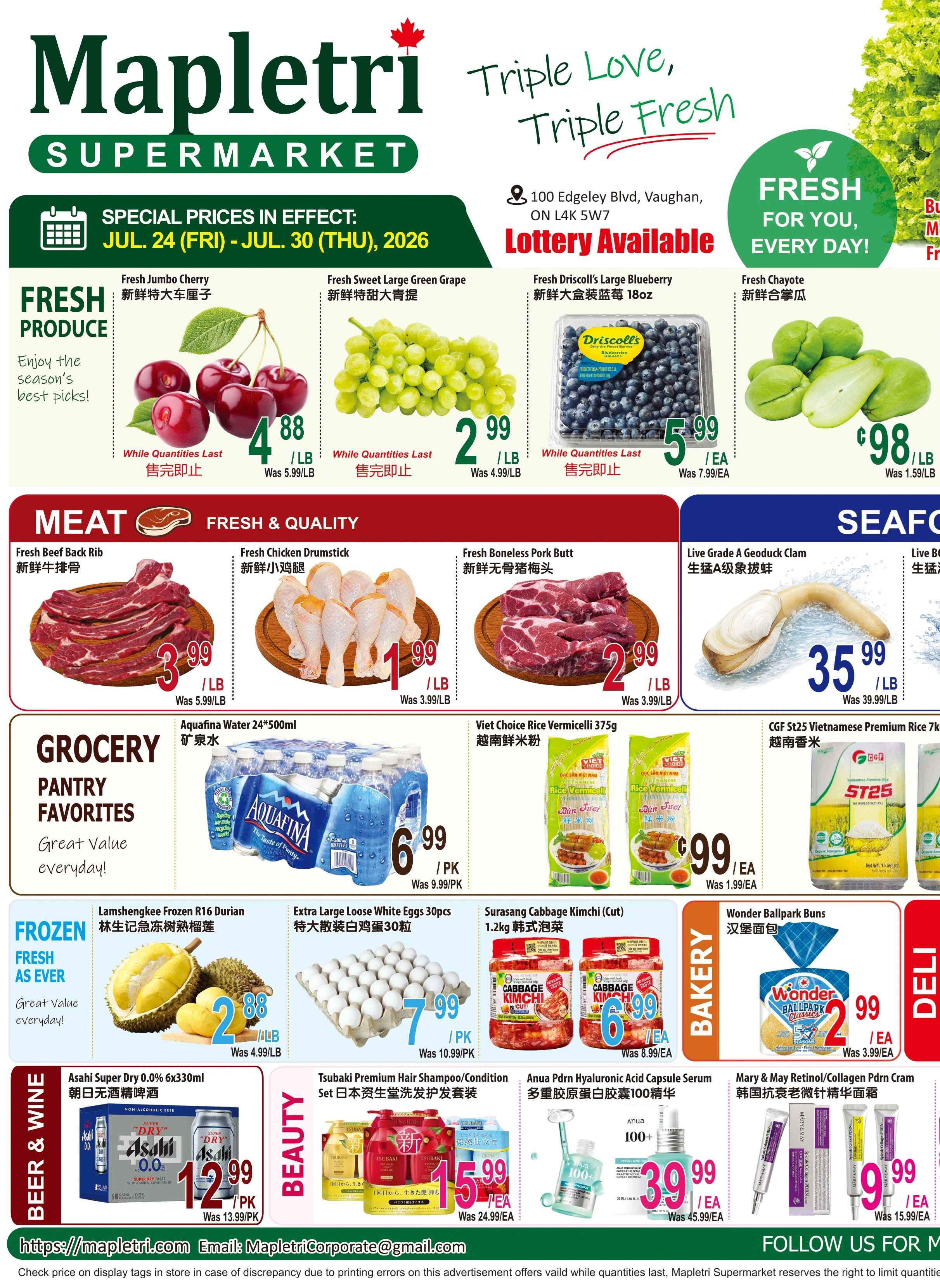 Mapletri Supermarket flyer page 1