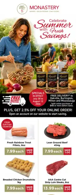 Monastery Bakery Monastery Bakery Flyer July 30 to August 12