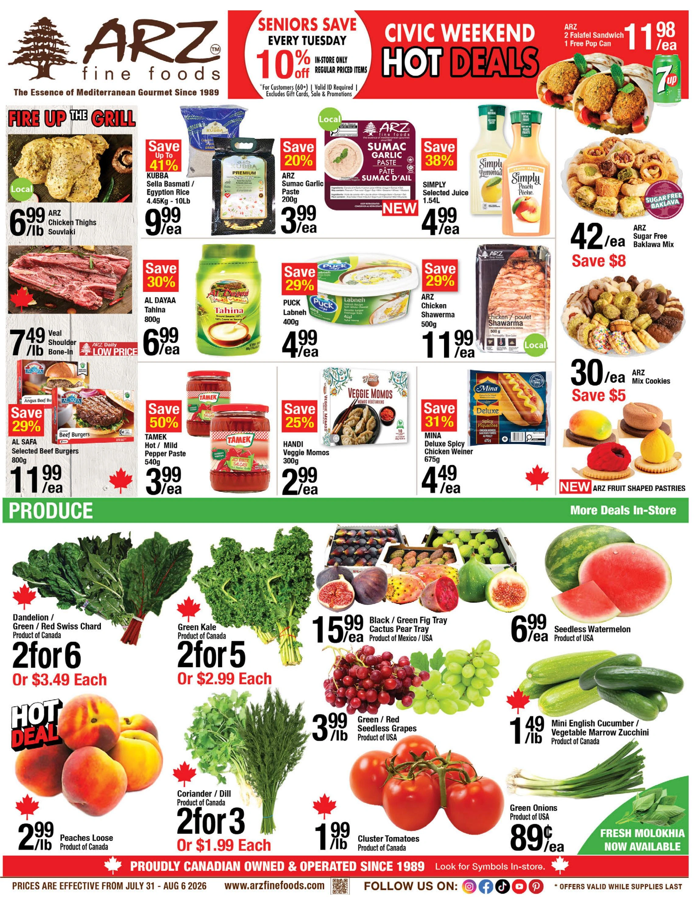 Arz Fine Foods flyer page 1
