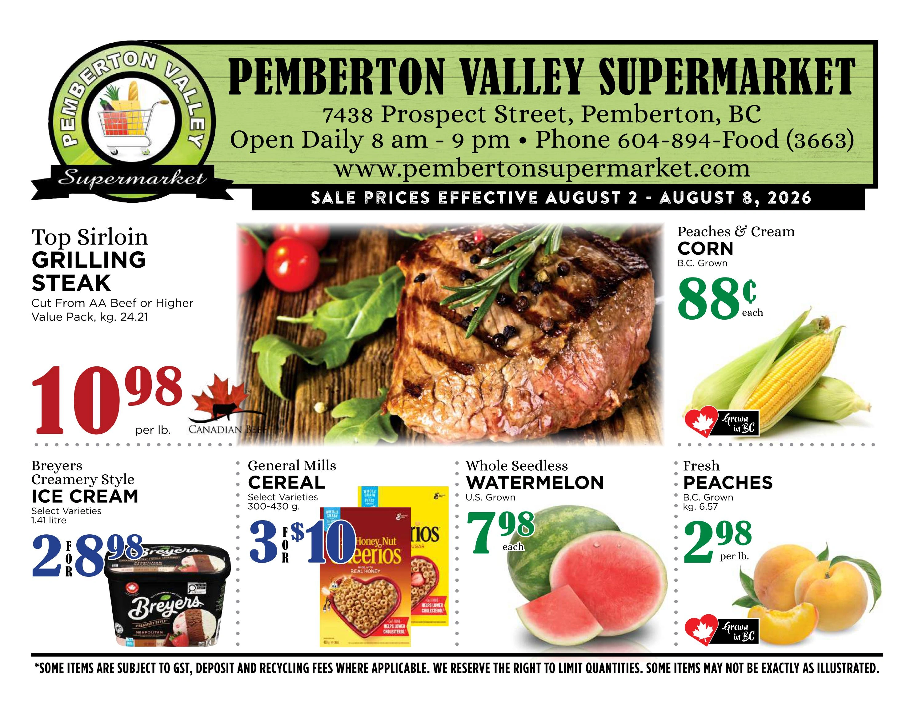 Pemberton Valley Supermarket flyer page 1