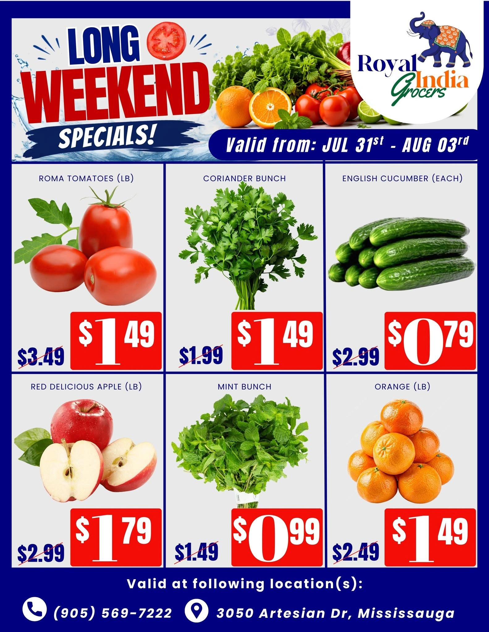Royal India Grocers flyer page 1