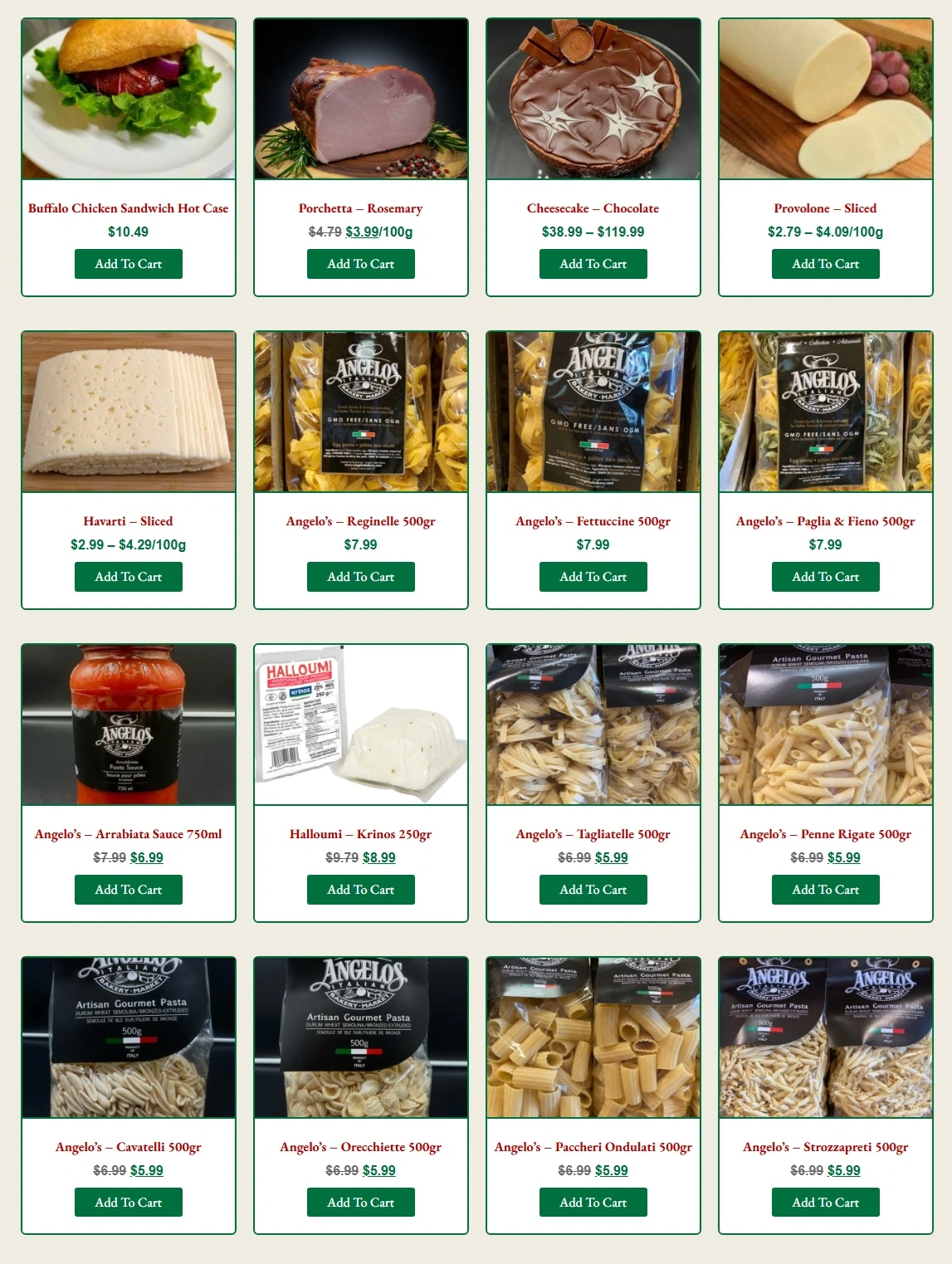 Angelo's Italian Bakery flyer page 2
