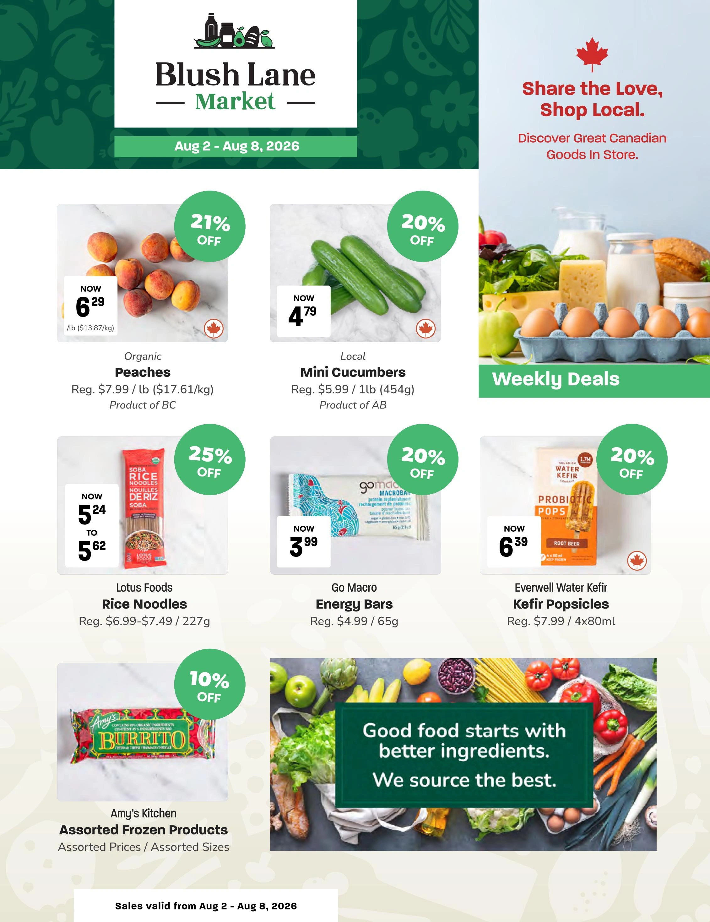 Blush Lane Organic Market flyer page 1