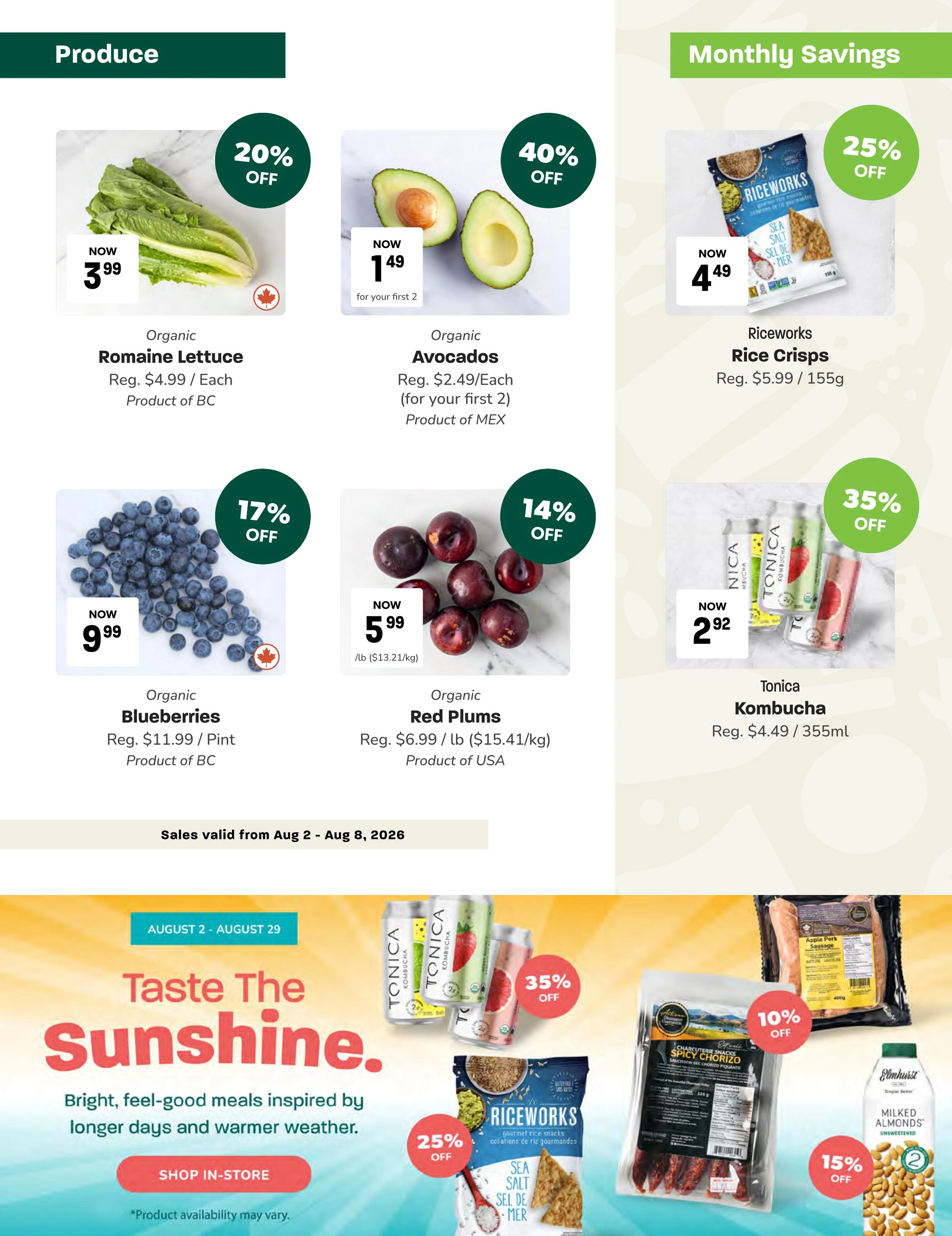 Blush Lane Organic Market flyer page 2