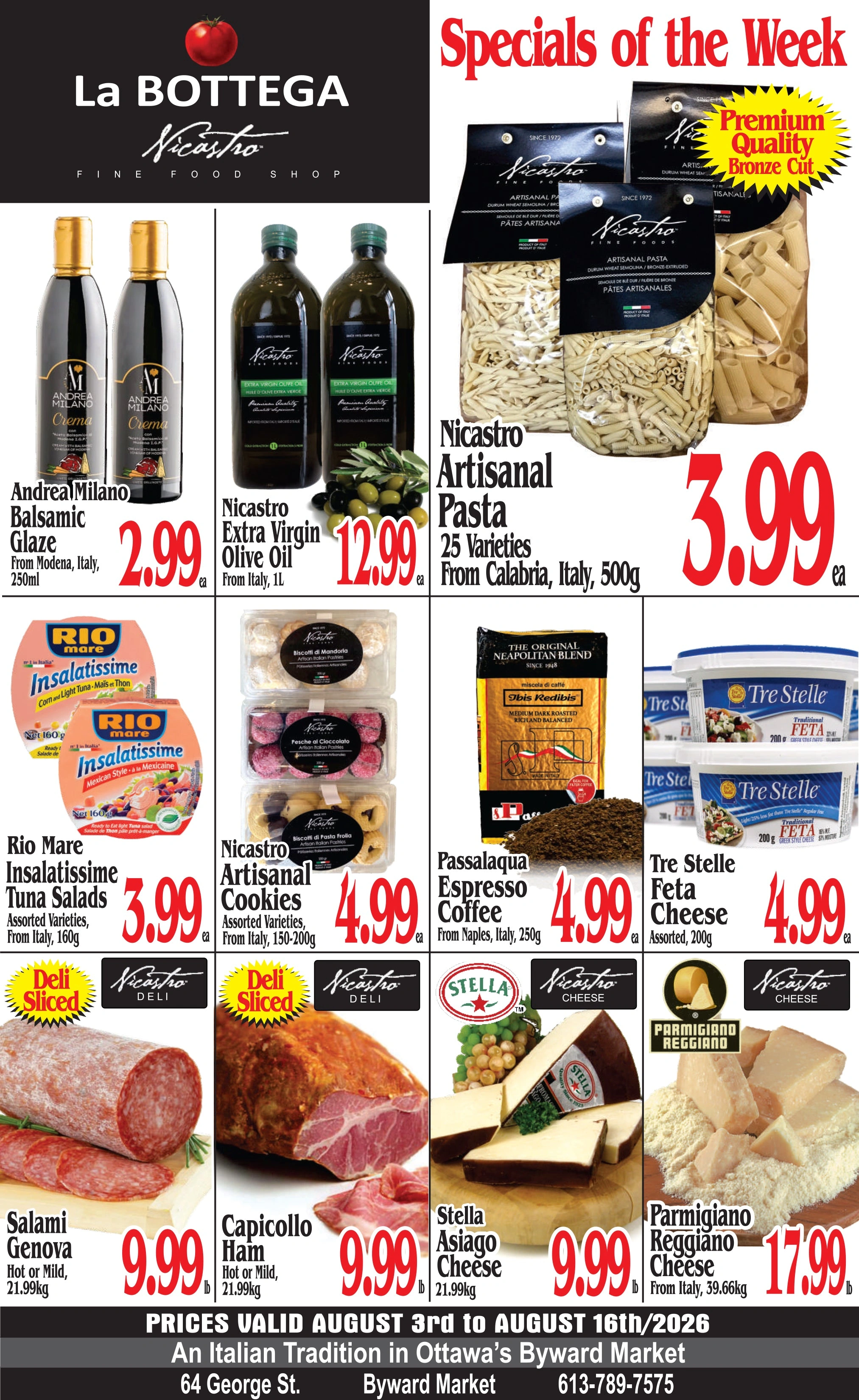 La Bottega Nicastro flyer page 1