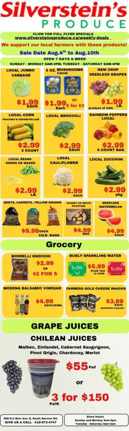 Silverstein's Produce Silverstein's Produce Flyer August 4 to 10