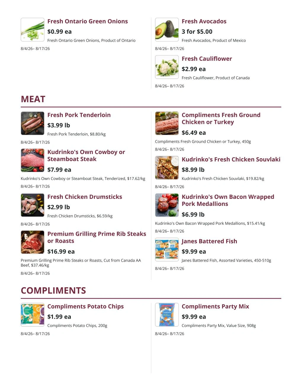 Kudrinko's flyer page 2