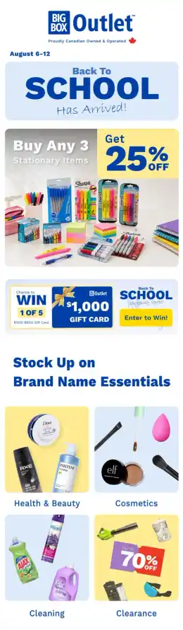 Big Box Outlet Store Big Box Outlet Store Flyer August 6 to 12