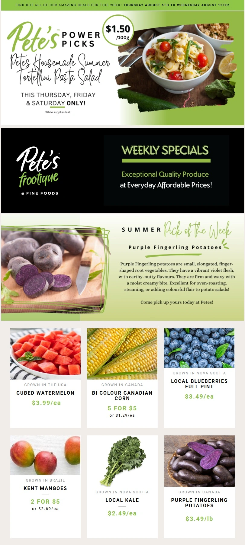 Pete's Fine Foods flyer page 1