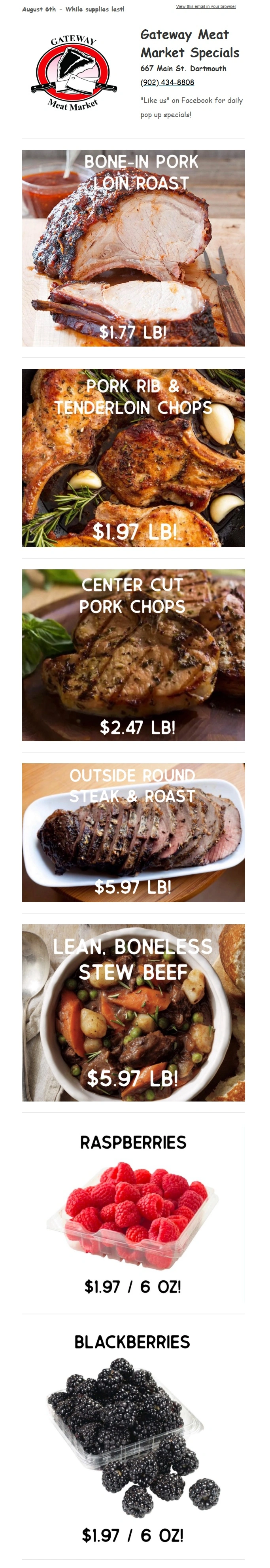 Gateway Meat Market flyer page 1