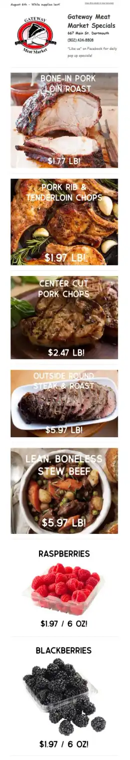 Gateway Meat Market Gateway Meat Market Flyer August 6 to 12