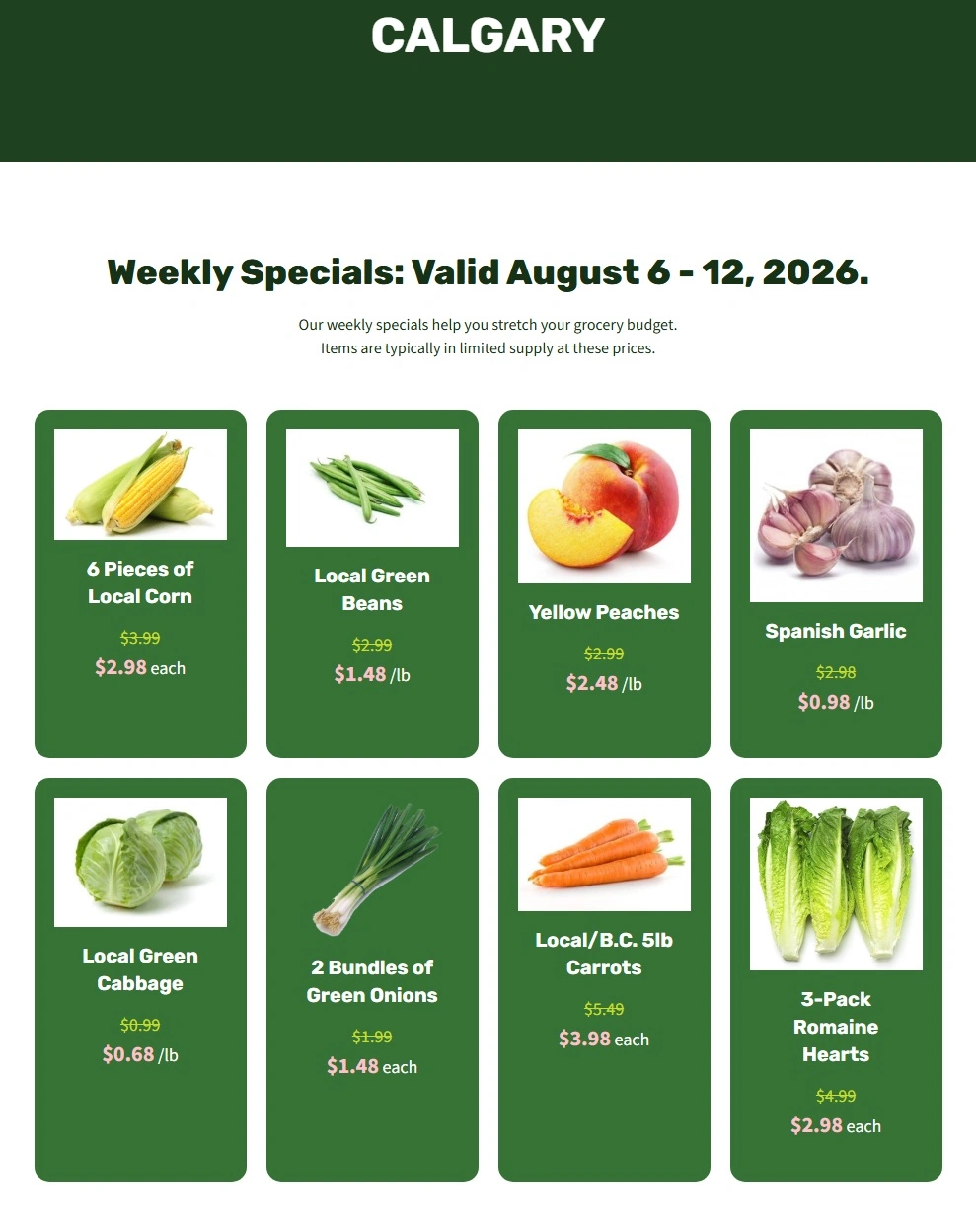 H&W Produce flyer page 1